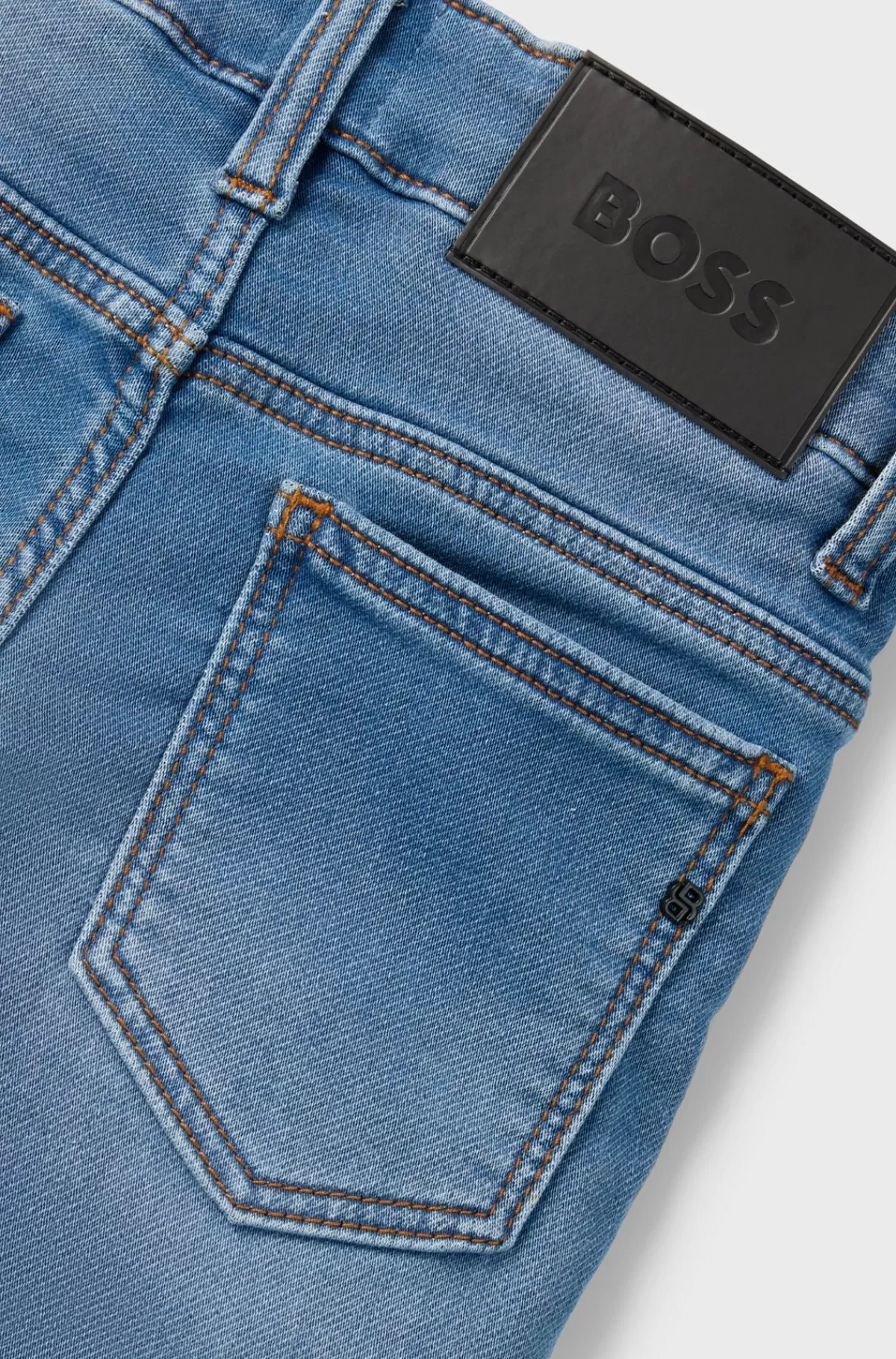 HUGO BOSS Jeans Til Børn Med Slim Fit I Blå Denim Med Stræk Mønstret Sale