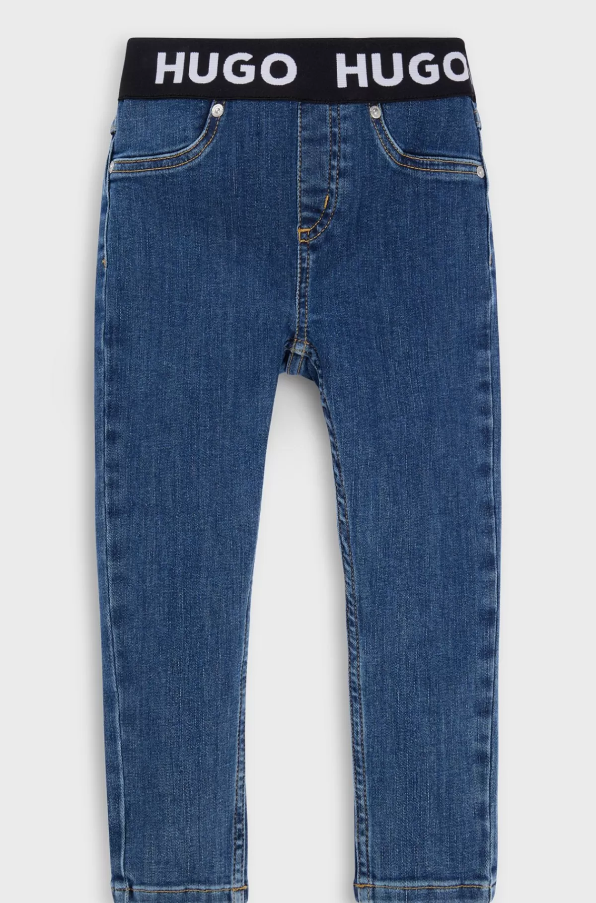 HUGO BOSS Jeggings Til Børn I Blå Strækdenim Med Brandet Linning Mønstret Sale