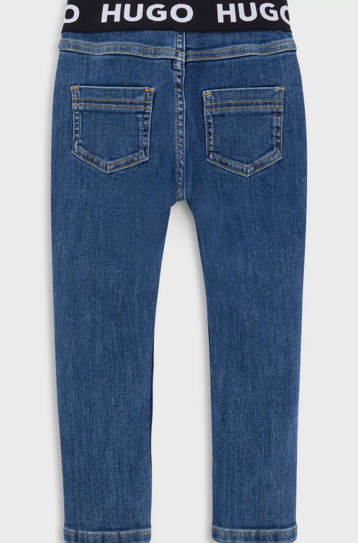 HUGO BOSS Jeggings Til Børn I Blå Strækdenim Med Brandet Linning Mønstret Sale