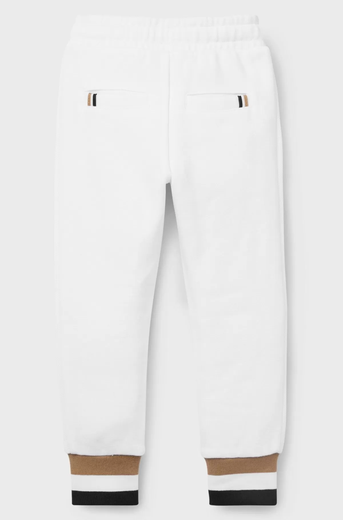 HUGO BOSS Joggingbukser Til Børn I Bomuld Og Med Manchetter Med Signaturstribe Hvid Online