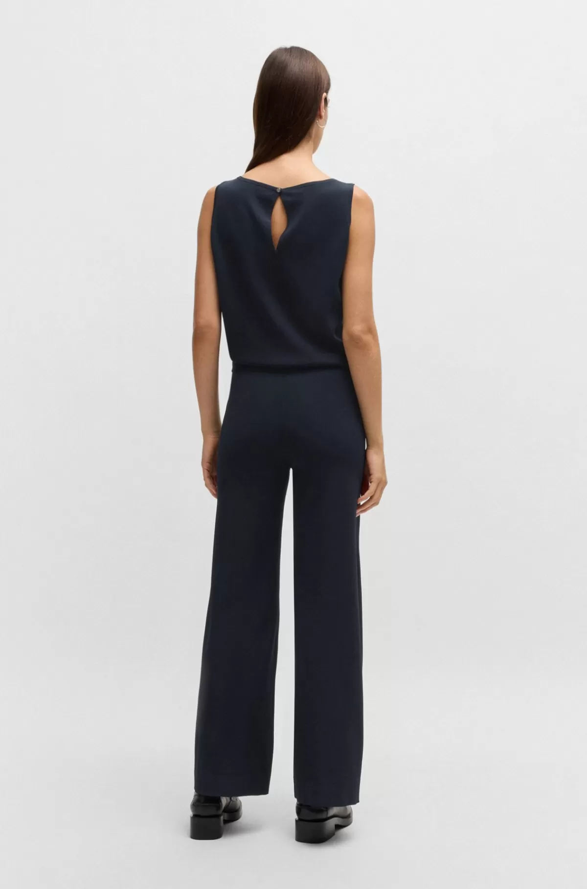 HUGO BOSS Jumpsuit Uden ærmer Med Løbegang I Taljen Mørkeblå Hot
