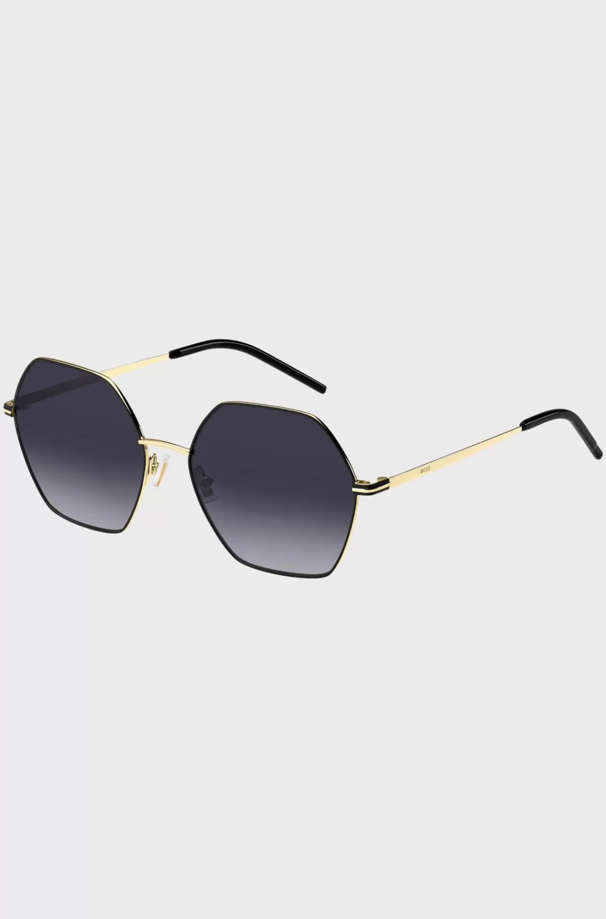 HUGO BOSS Kantede Solbriller I Sort Og farvet Stål Guld Online