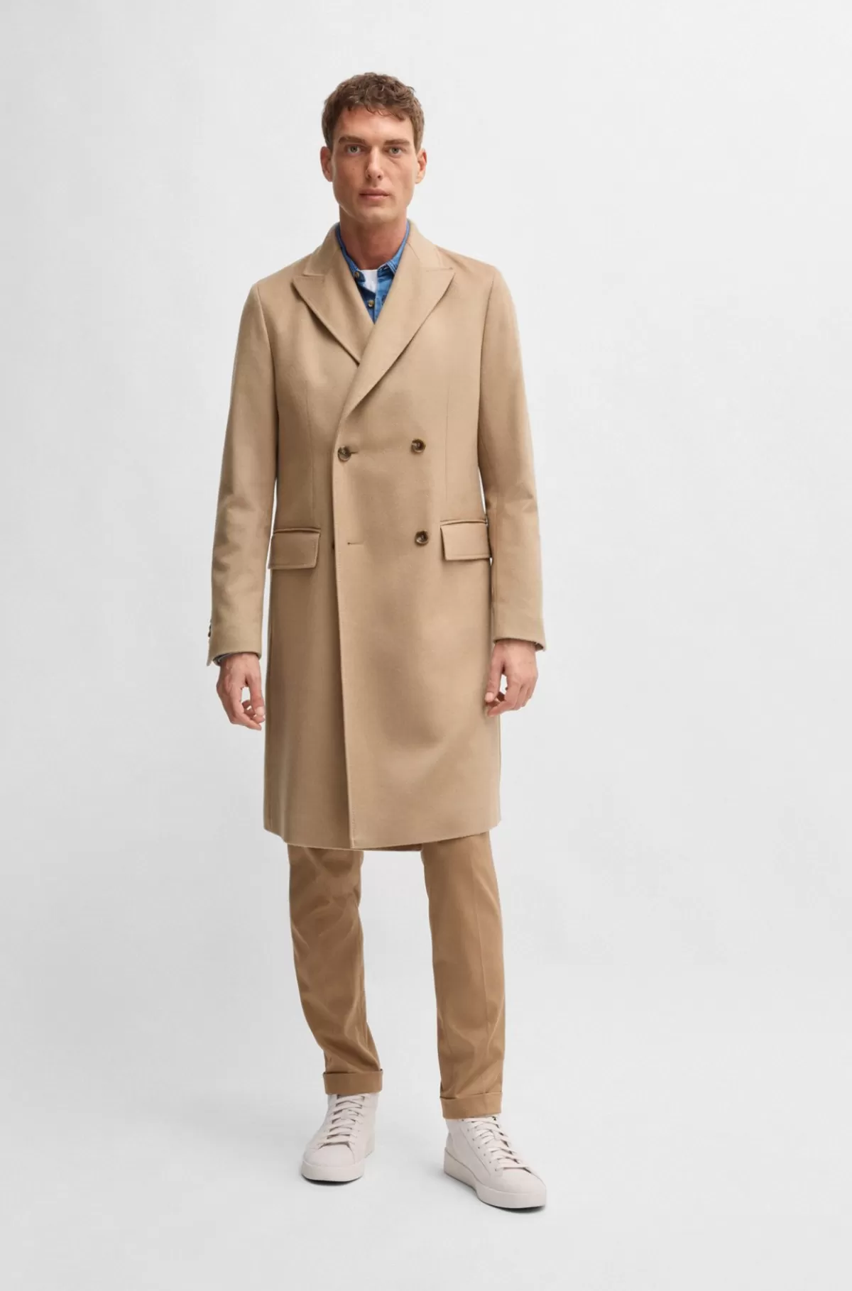 HUGO BOSS Kashmirfrakke Fra BOSS SELECTED BY BECKHAM Beige Cheap