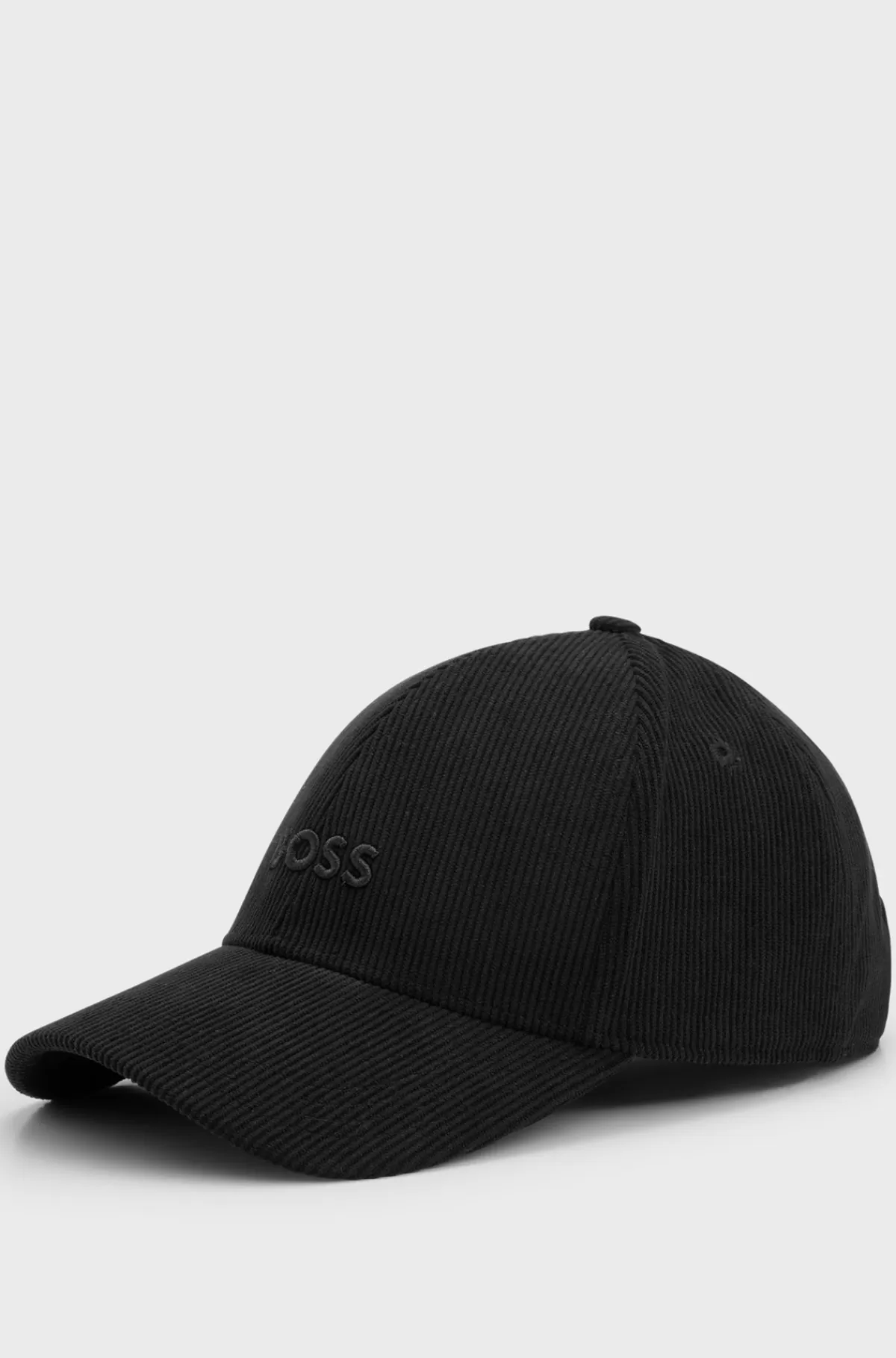 HUGO BOSS Kasket I Babyfløjl Med Broderet Logo Sort Cheap