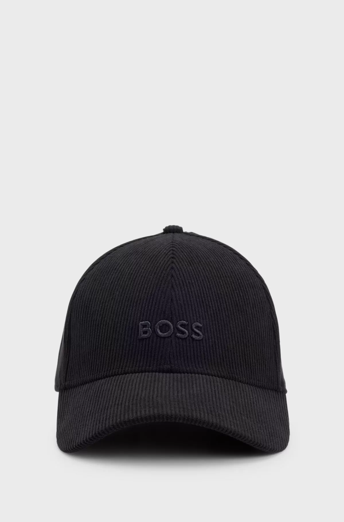 HUGO BOSS Kasket I Babyfløjl Med Broderet Logo Sort Cheap