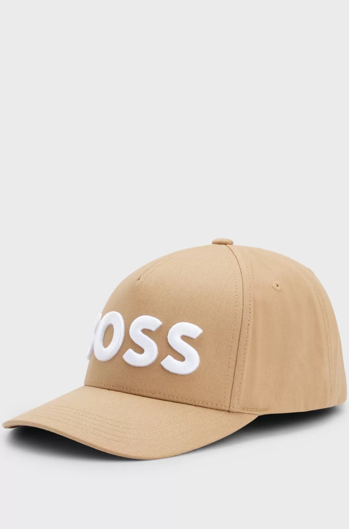HUGO BOSS Kasket I Bomuldstwill Med Broderet 3D-logo Beige Cheap