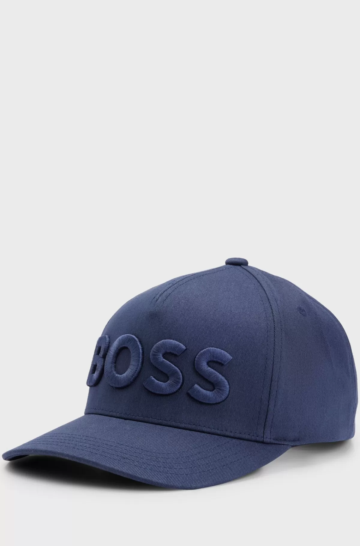 HUGO BOSS Kasket I Bomuldstwill Med Broderet 3D-logo Mørkeblå Clearance