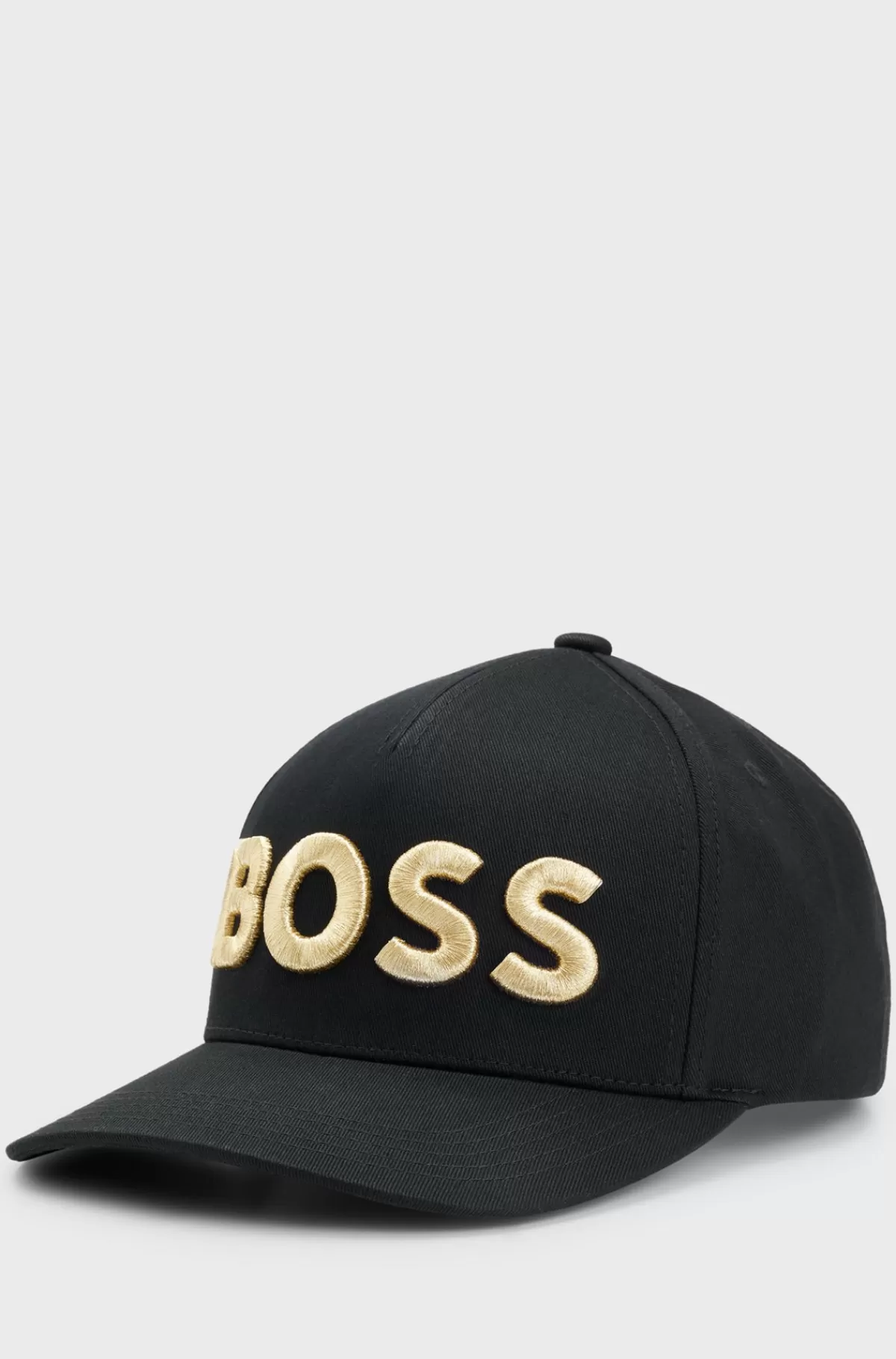 HUGO BOSS Kasket I Bomuldstwill Med Broderet 3D-logo Sort Discount
