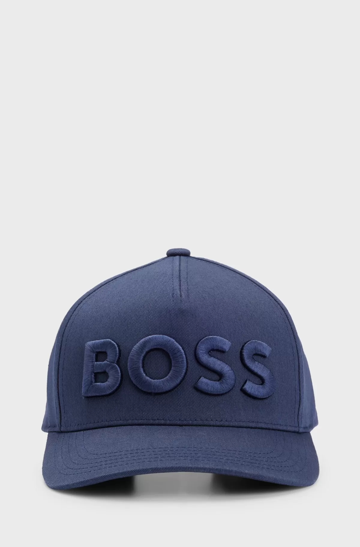 HUGO BOSS Kasket I Bomuldstwill Med Broderet 3D-logo Mørkeblå Clearance