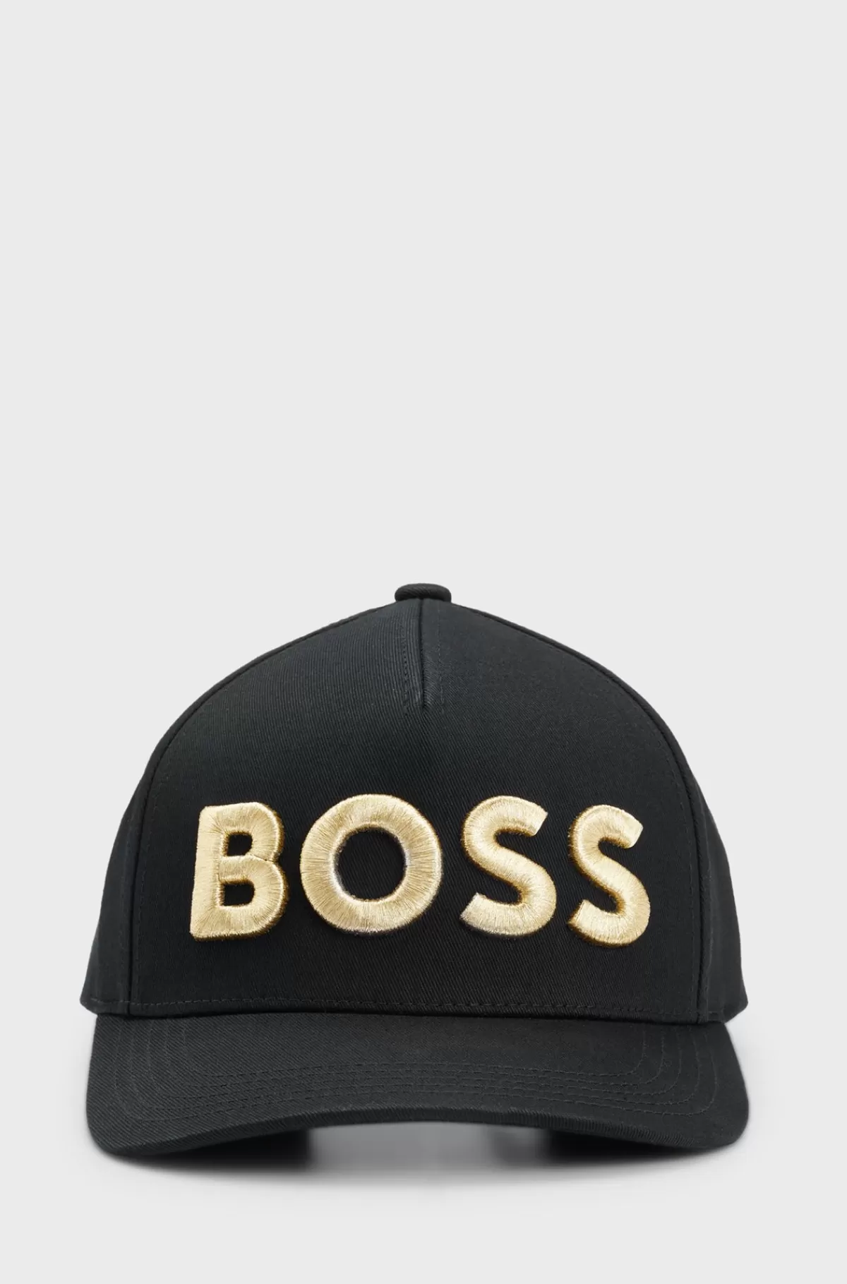 HUGO BOSS Kasket I Bomuldstwill Med Broderet 3D-logo Sort Discount