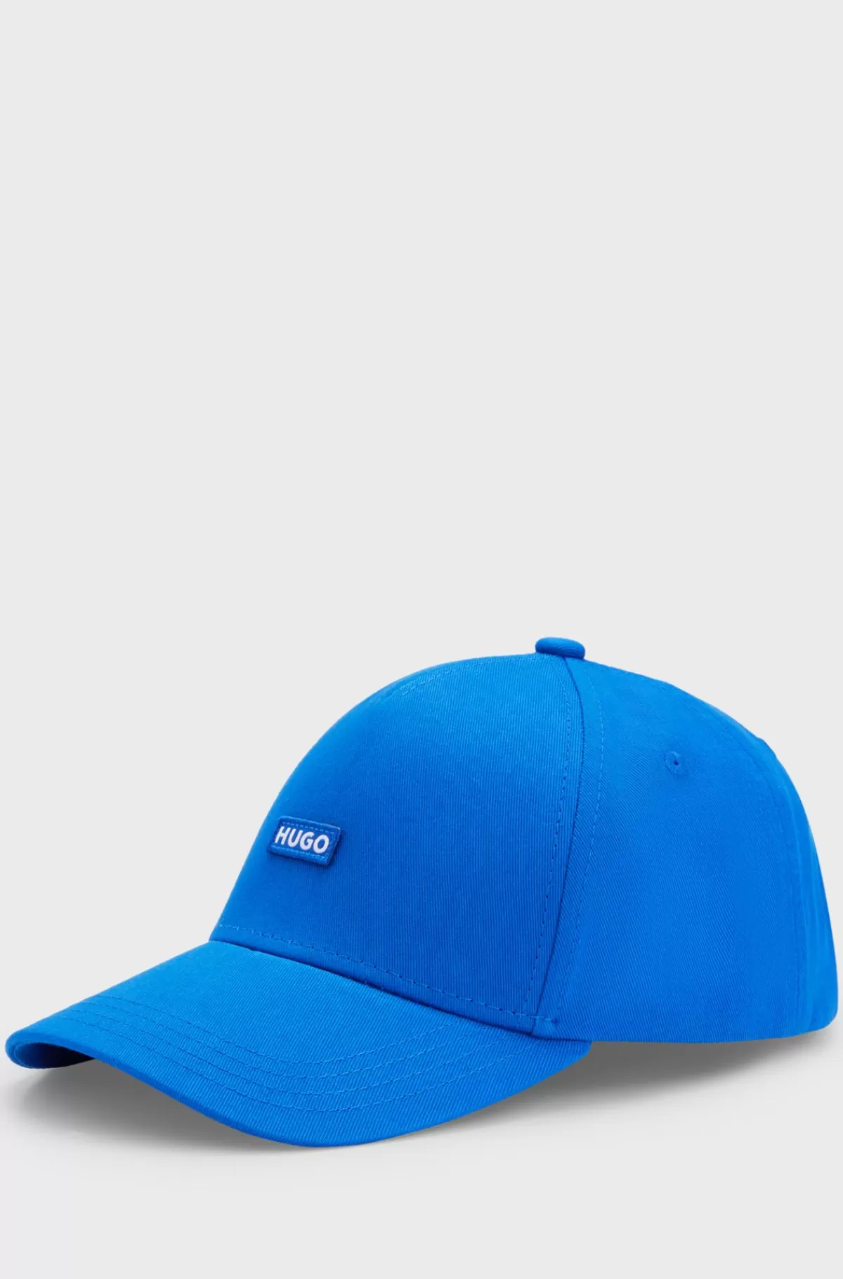 HUGO BOSS Kasket I Bomuldstwill Med Broderet Logo Blå Shop