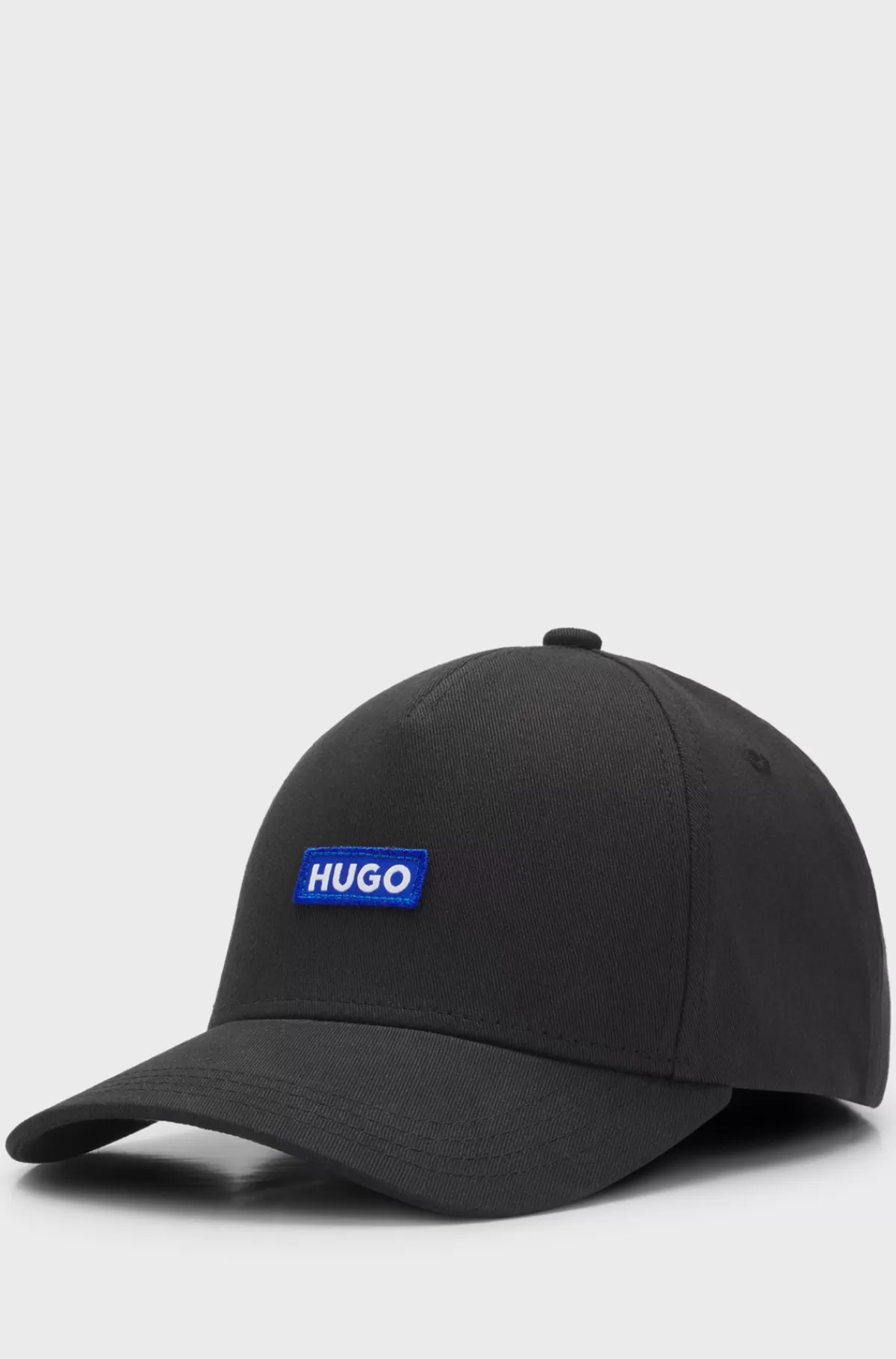HUGO BOSS Kasket I Bomuldstwill Med Broderet Logo Sort Clearance