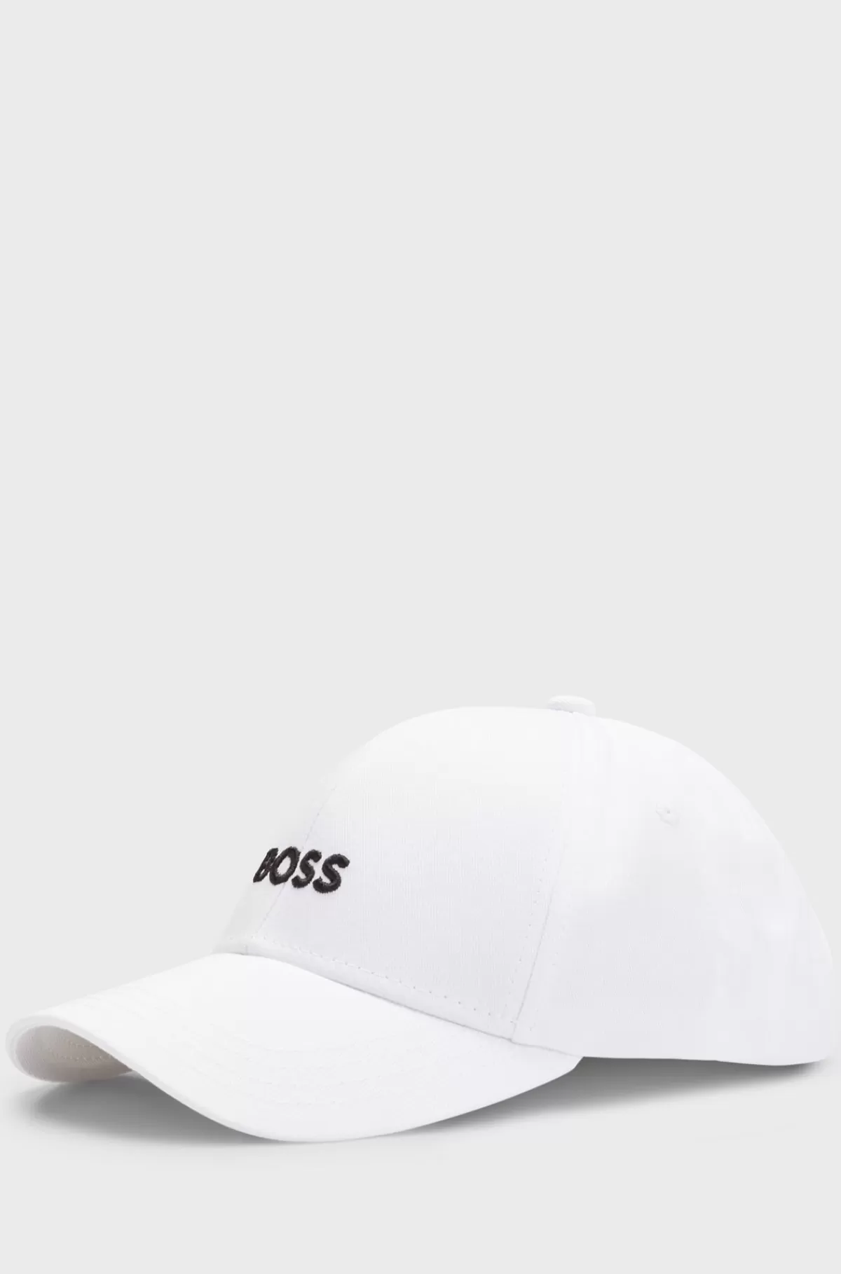 HUGO BOSS Kasket I Bomuldstwill Med Broderet Logo Hvid Clearance