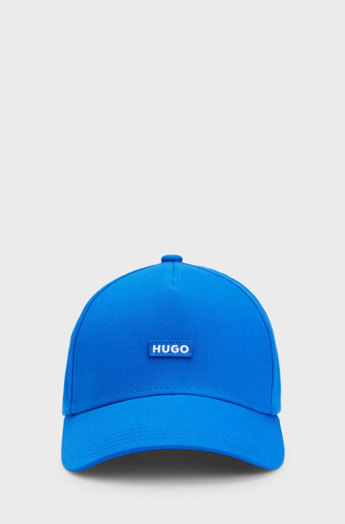 HUGO BOSS Kasket I Bomuldstwill Med Broderet Logo Blå Shop