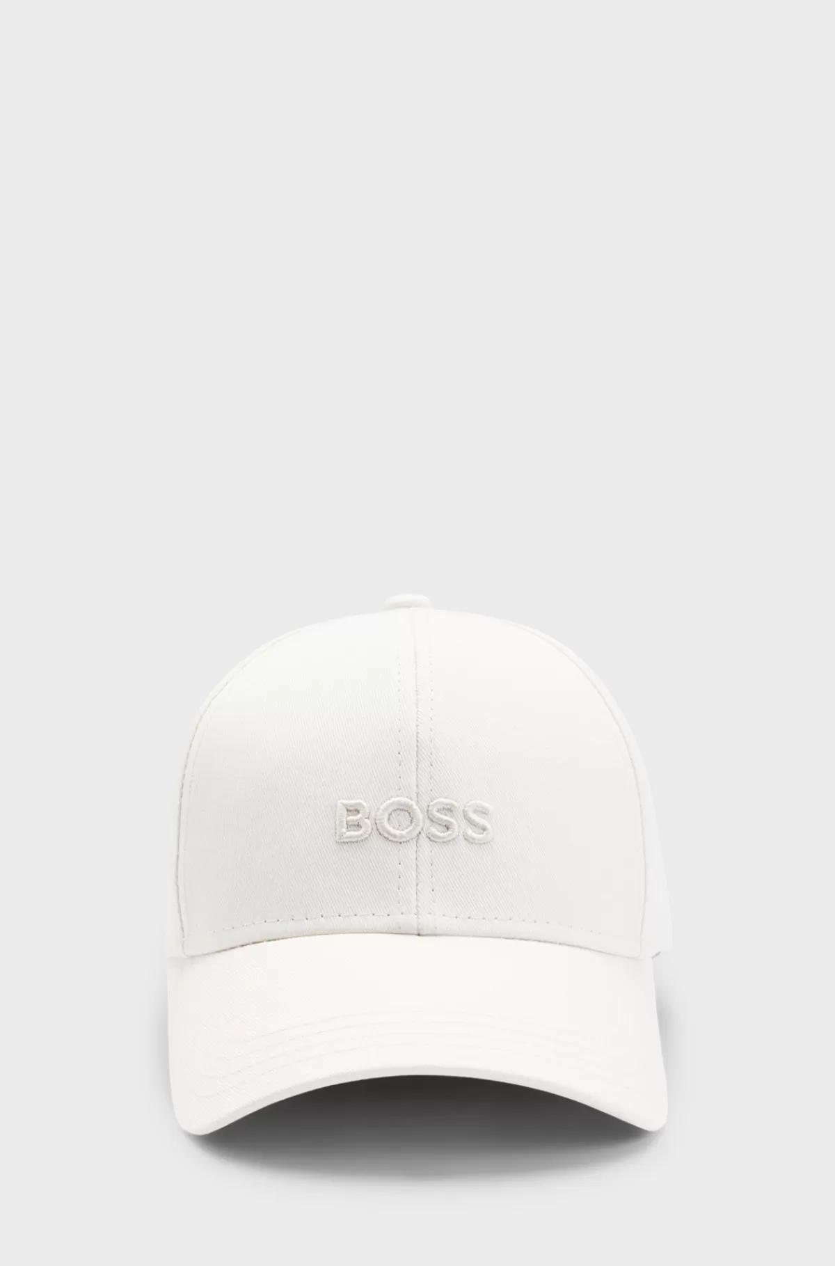 HUGO BOSS Kasket I Bomuldstwill Med Broderet Logo Hvid Clearance