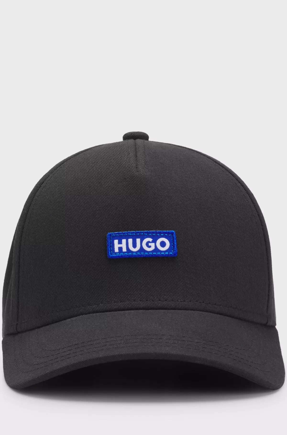 HUGO BOSS Kasket I Bomuldstwill Med Broderet Logo Sort Clearance