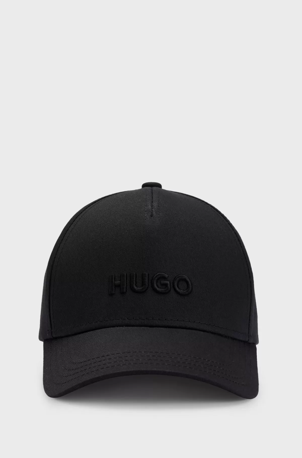 HUGO BOSS Kasket I Bomuldstwill Med Broderet Logo Sort Cheap
