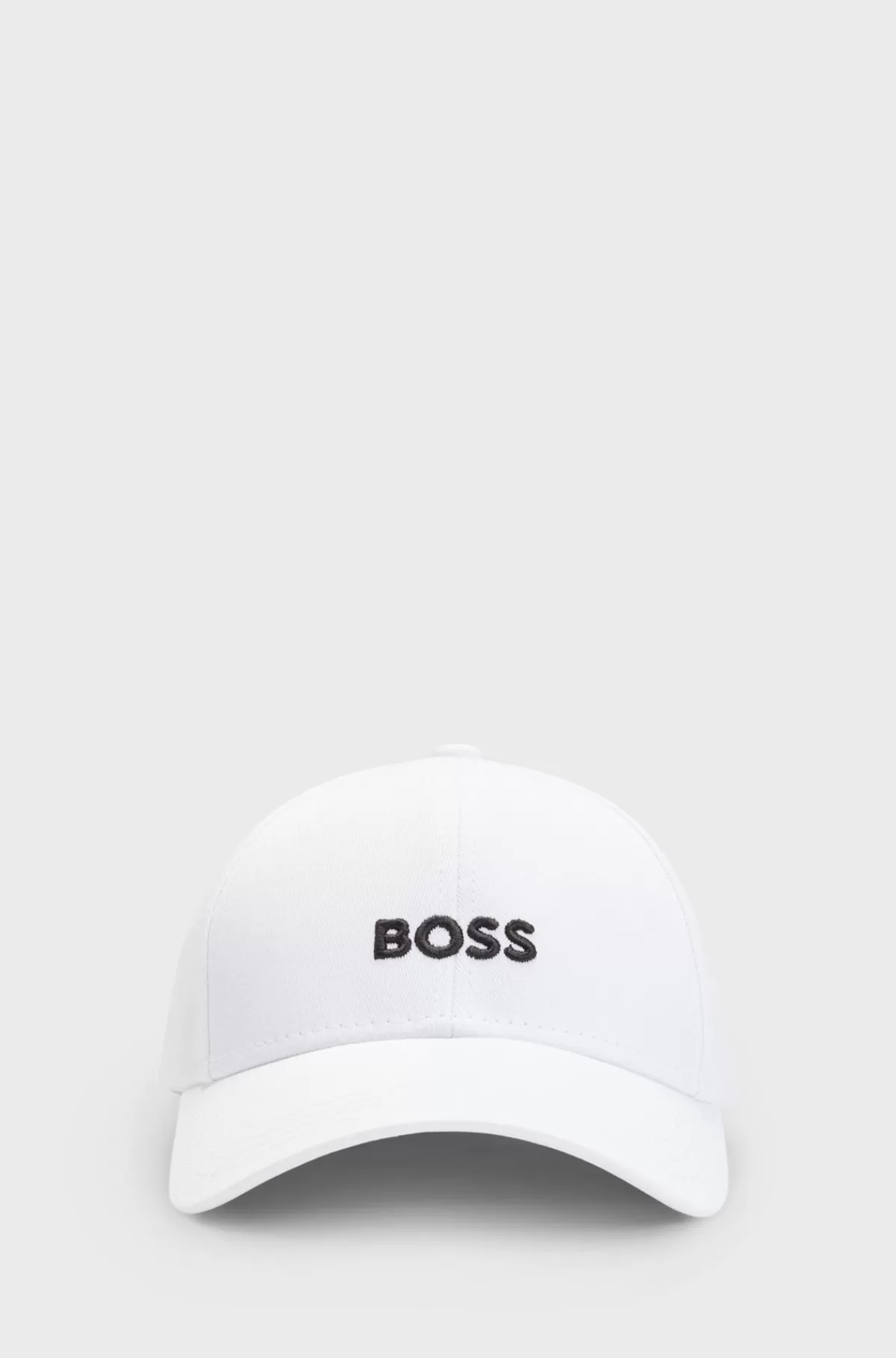 HUGO BOSS Kasket I Bomuldstwill Med Broderet Logo Hvid Clearance