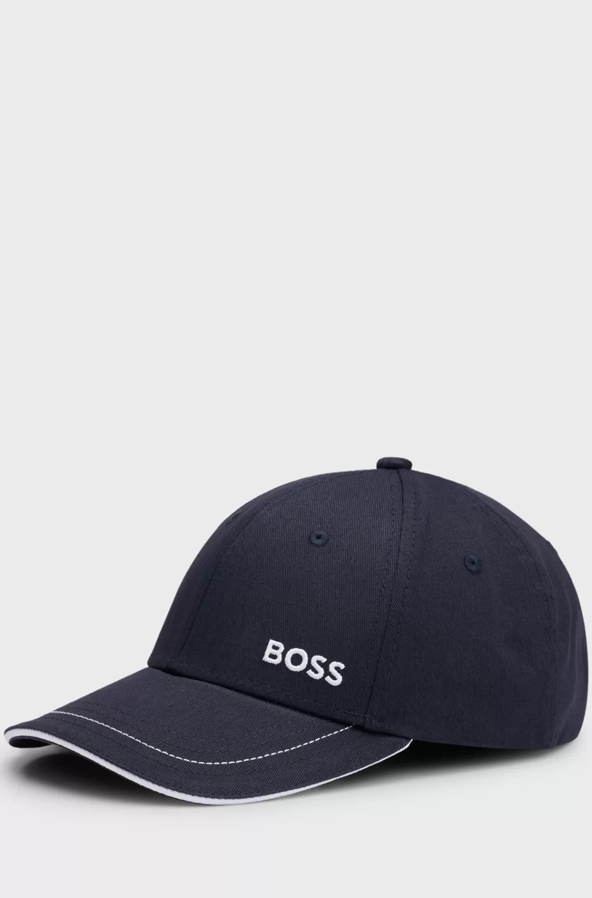 HUGO BOSS Kasket I Bomuldstwill Med Broderet Logo Og Metalspænde Mørkeblå Best