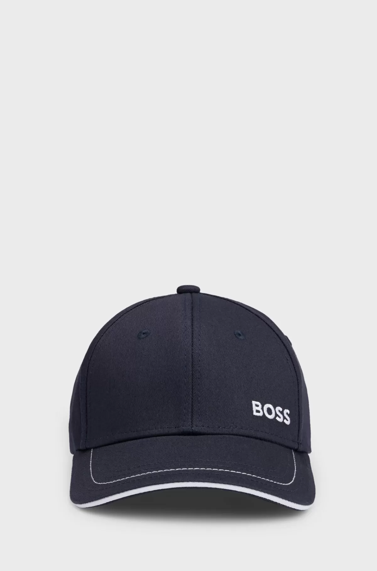 HUGO BOSS Kasket I Bomuldstwill Med Broderet Logo Og Metalspænde Mørkeblå Best