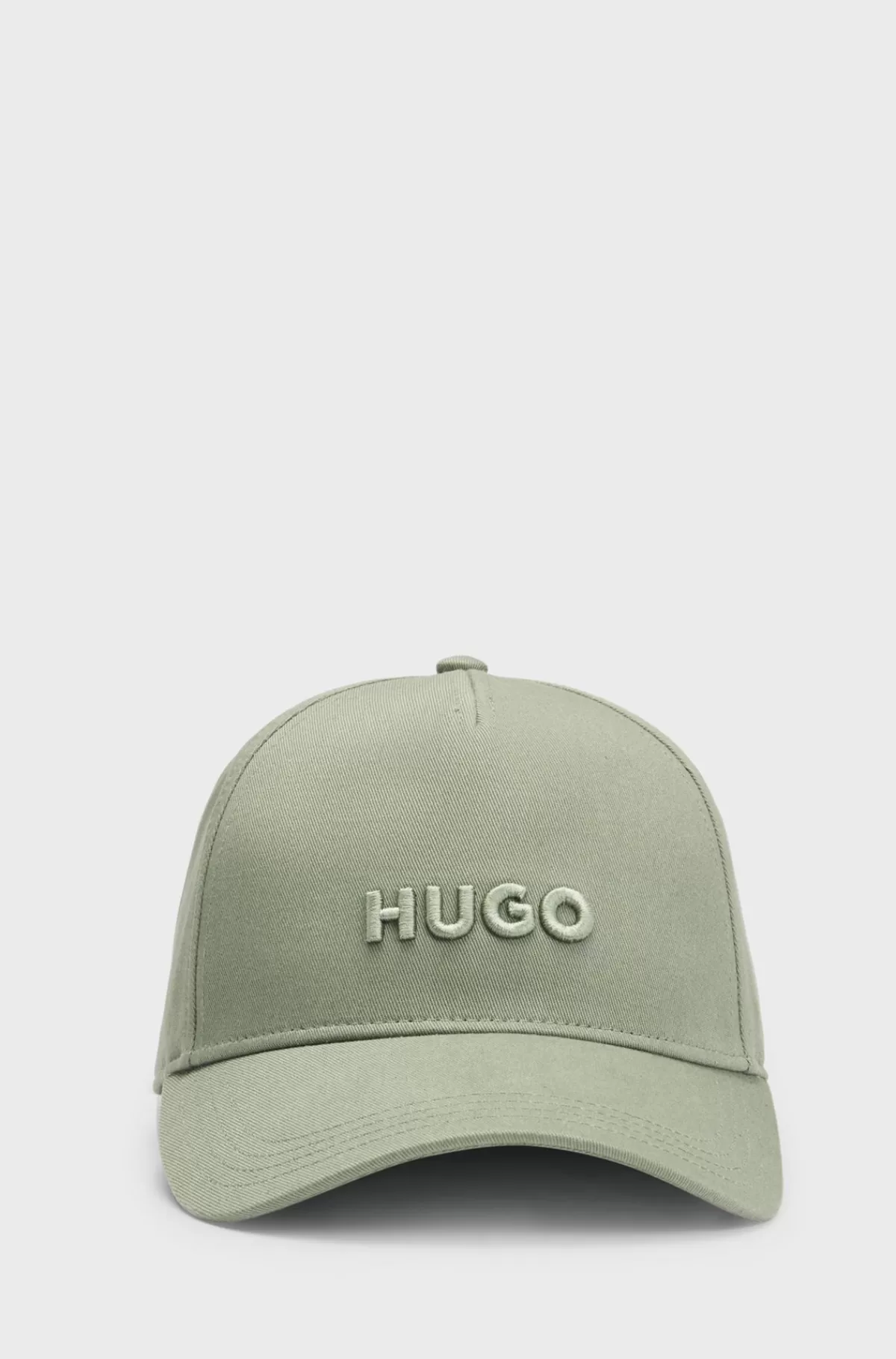 HUGO BOSS Kasket I Bomuldstwill Med Logo Foran Og På Skyggen Lysegrøn Fashion