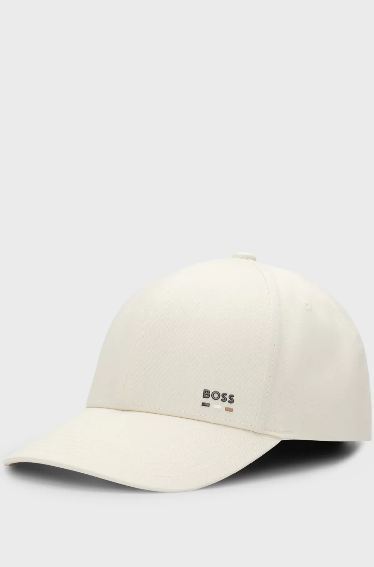 HUGO BOSS Kasket I Bomuldstwill Med Logodetalje Hvid Cheap