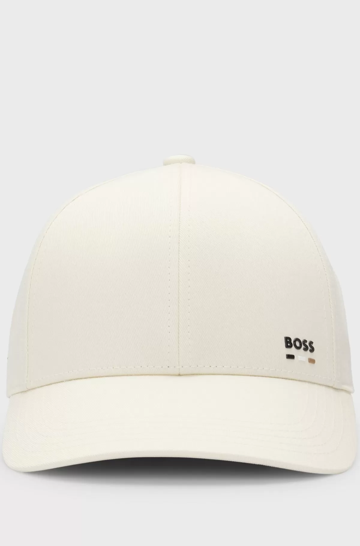 HUGO BOSS Kasket I Bomuldstwill Med Logodetalje Hvid Cheap