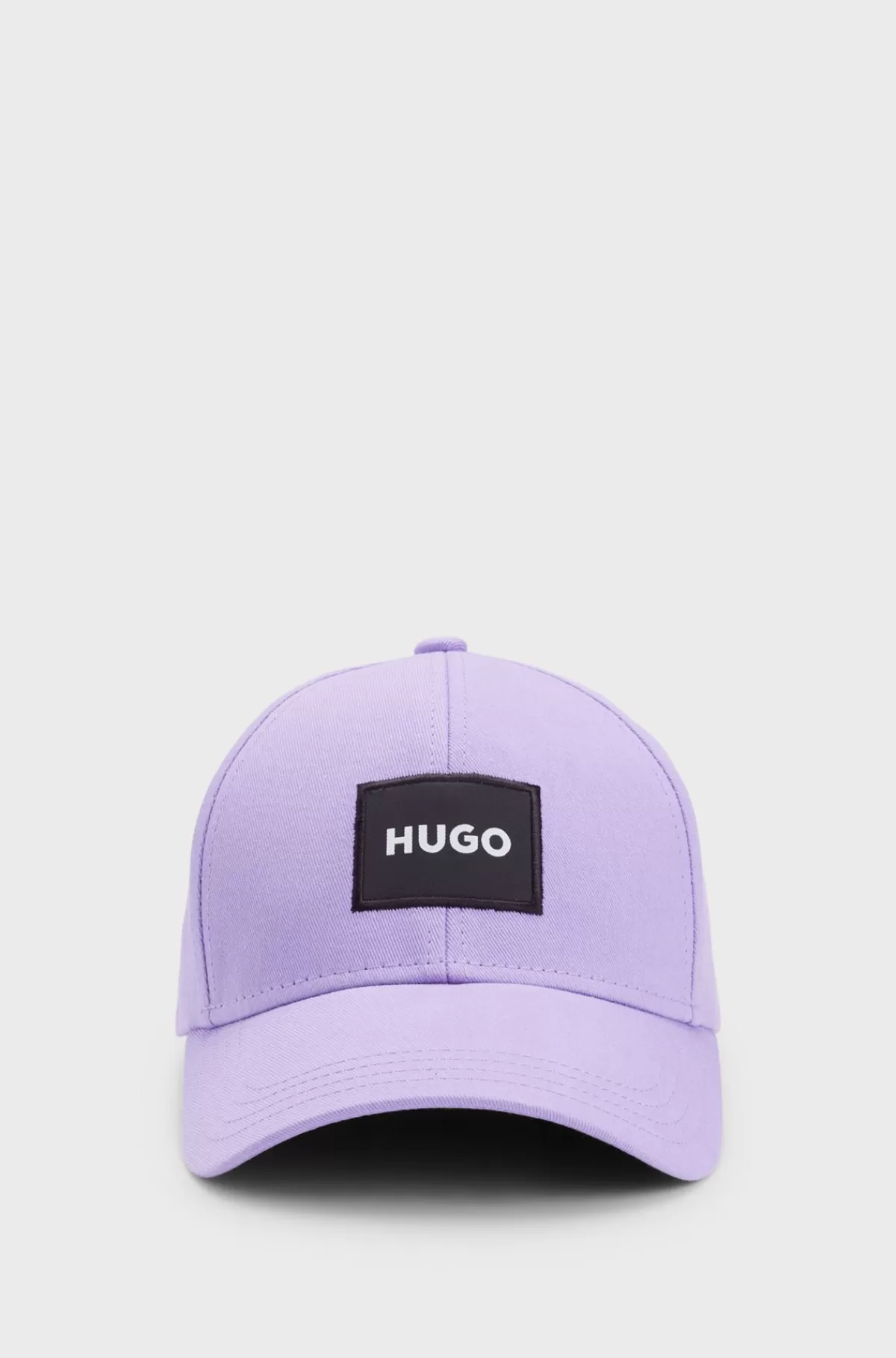HUGO BOSS Kasket I Bomuldstwill Med Logomærkat Lyslilla Hot