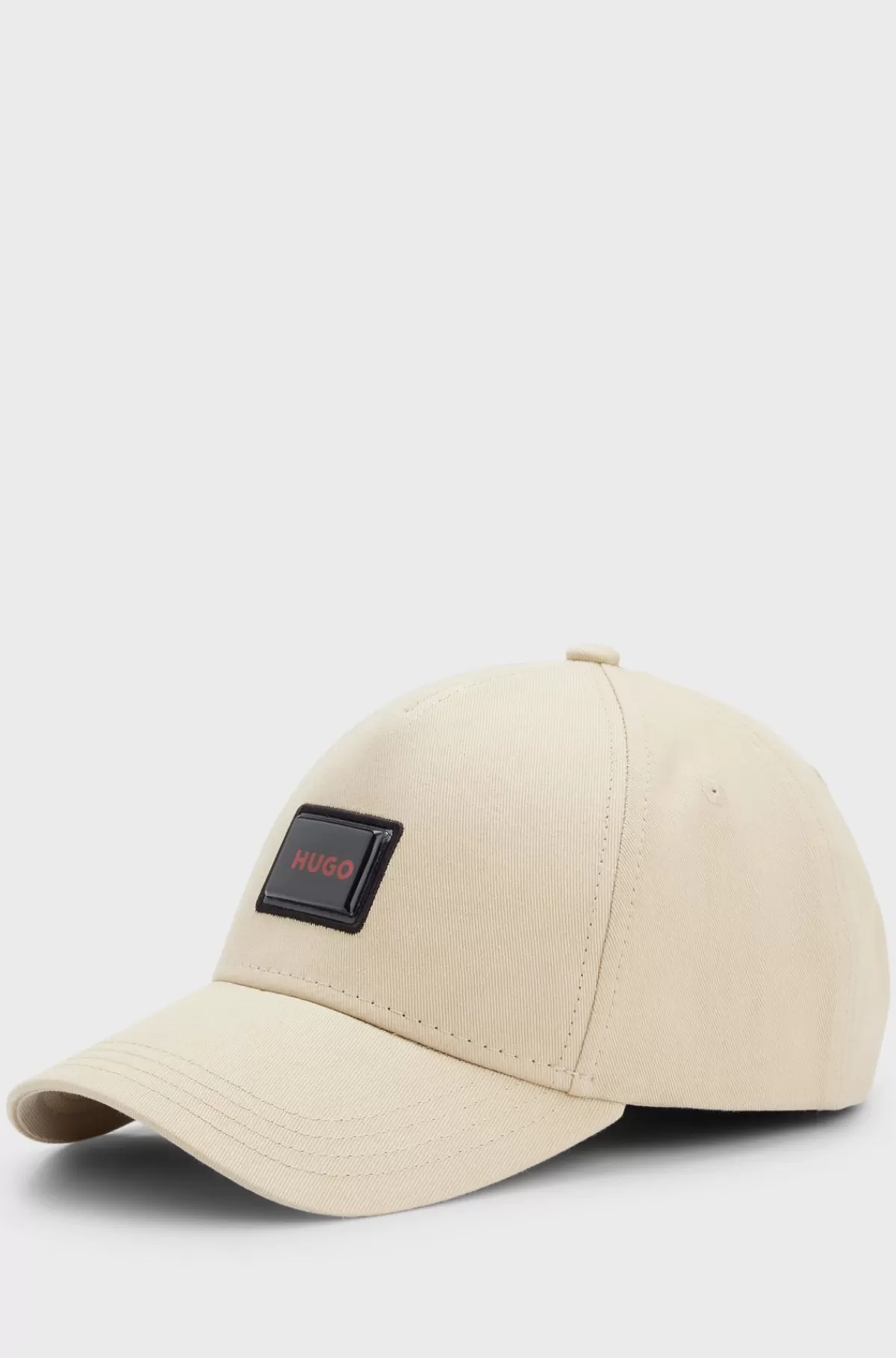 HUGO BOSS Kasket I Bomuldstwill Med Logomærke Lys beige Cheap