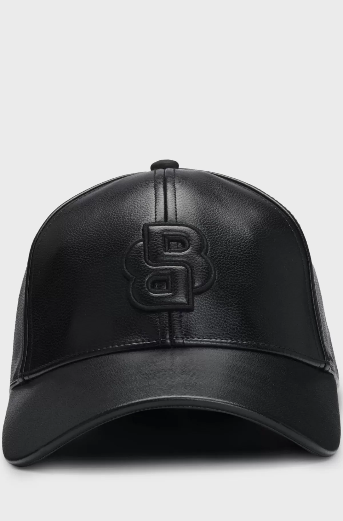 HUGO BOSS Kasket I Imiteret Læder Med Dobbelt B-monogram Sort Store