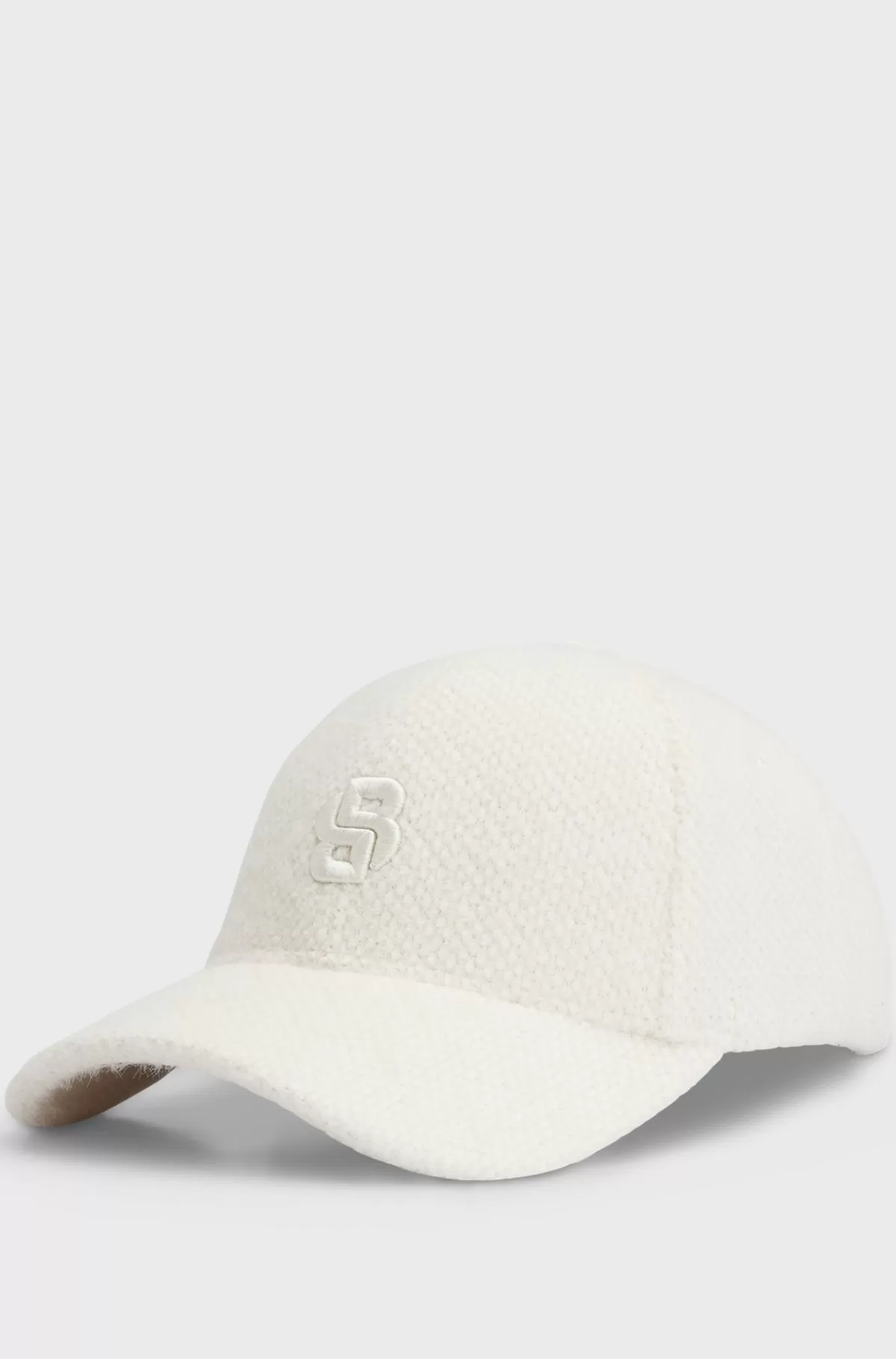 HUGO BOSS Kasket I Uldent Jersey Med Dobbelt B-monogram Hvid Store