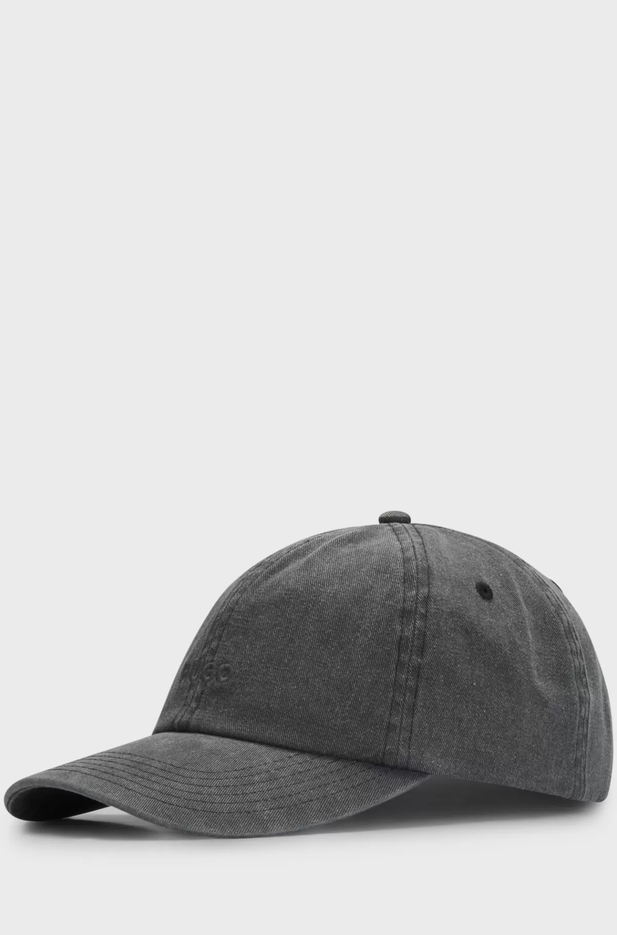 HUGO BOSS Kasket Med 6 Paneler I Bomuldstwill Med Broderet Logo Sort Store