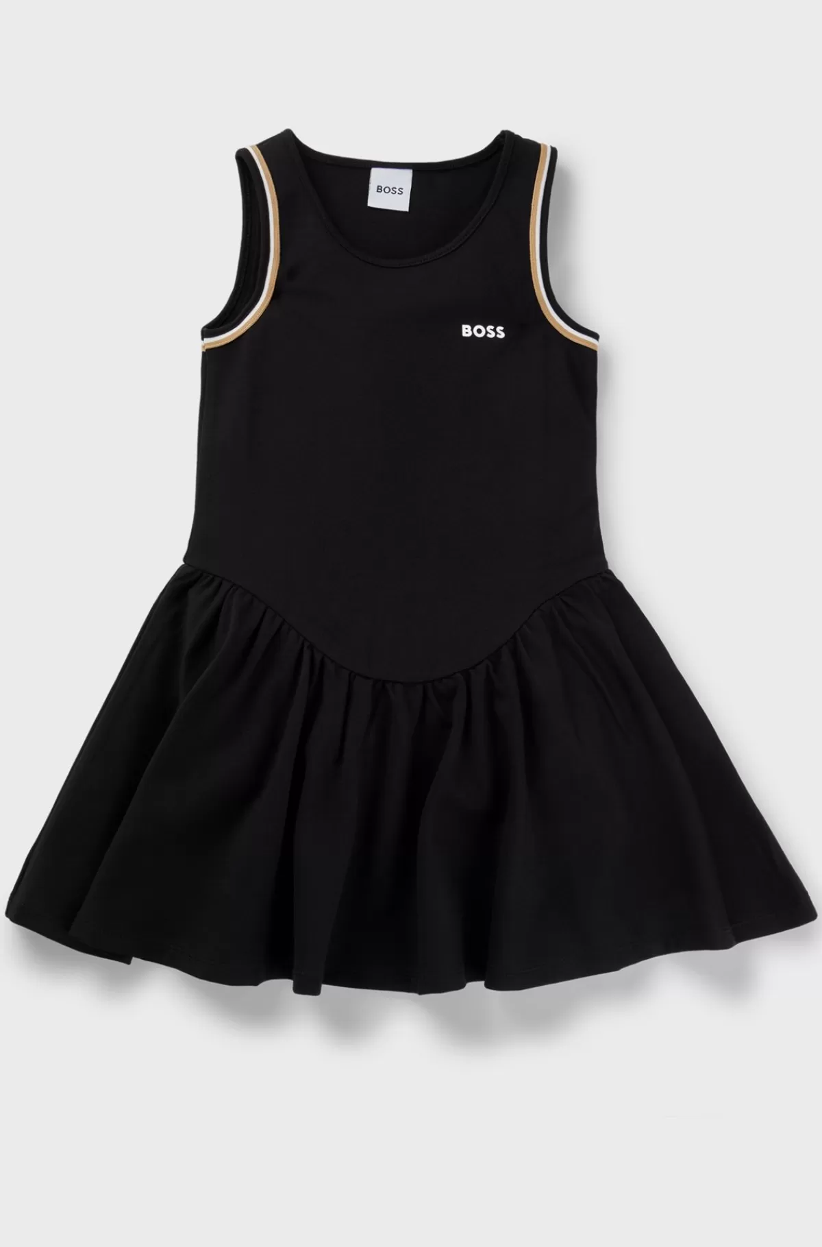 HUGO BOSS Kjole Uden ærmer Til Børn I Stof Med Stræk Og Logoprint Sort Discount