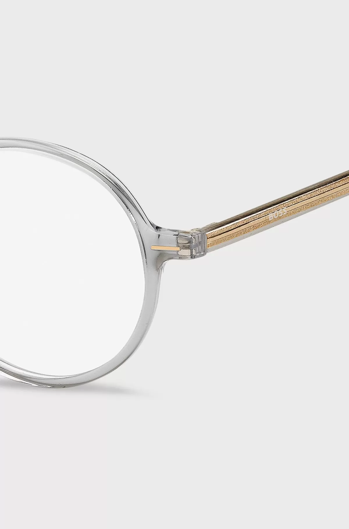 HUGO BOSS Klart Acetatstel Til Briller Med Styrke Med Stribet Metaltråd Gennemsigtig Shop