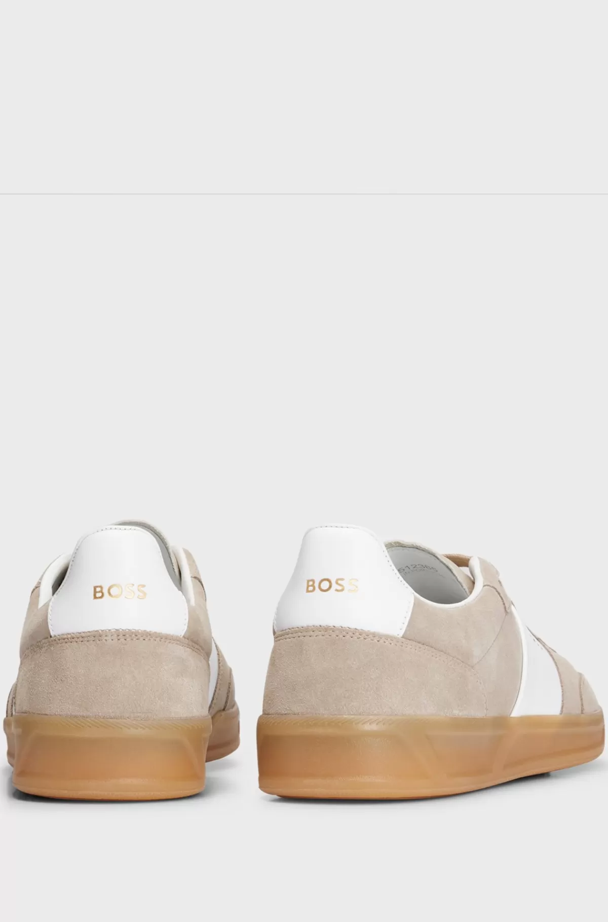HUGO BOSS Kønsneutrale Sneakers I Ruskind Og Læder Med Snørebånd Og Branding Beige Clearance