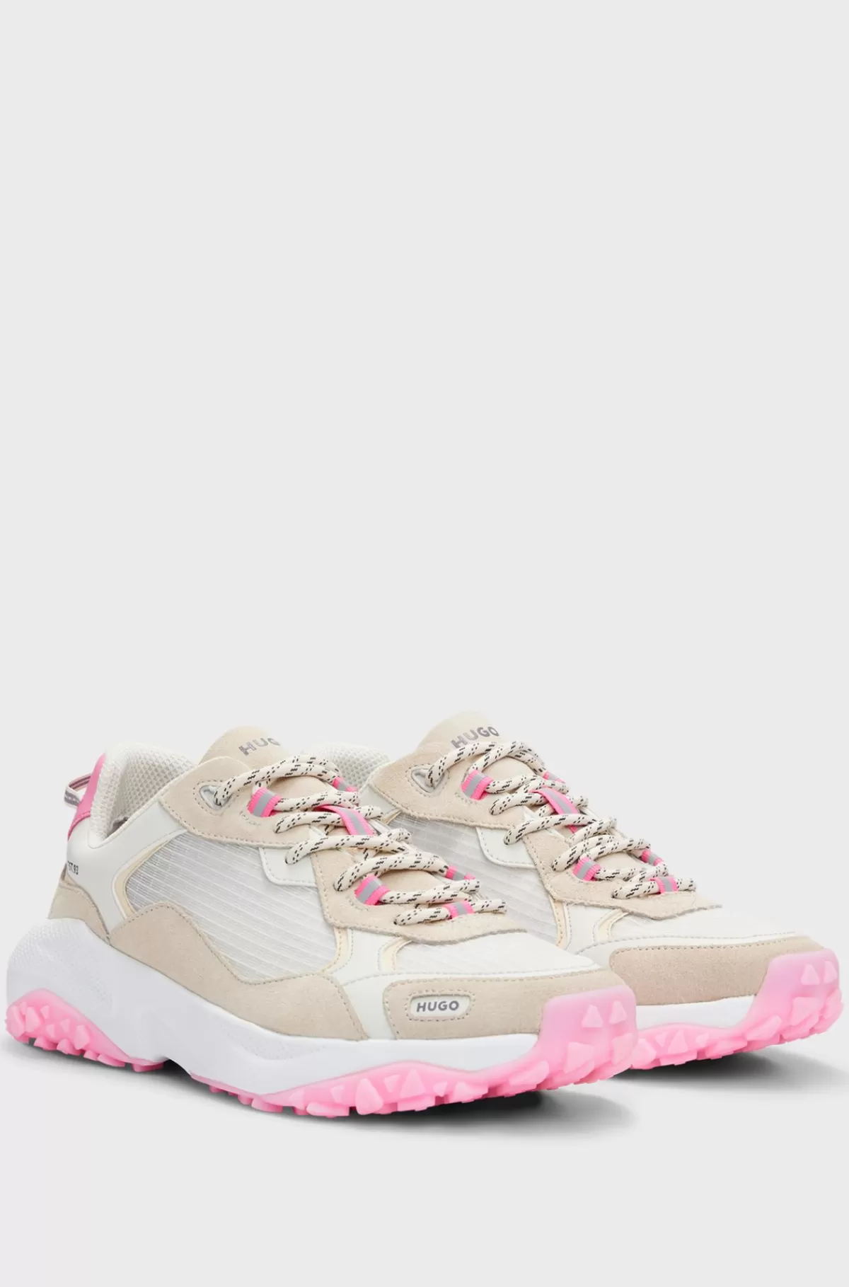 HUGO BOSS Kondisko I Blandede Materialer Med Kontrasterende Detaljer Lys pink Hot