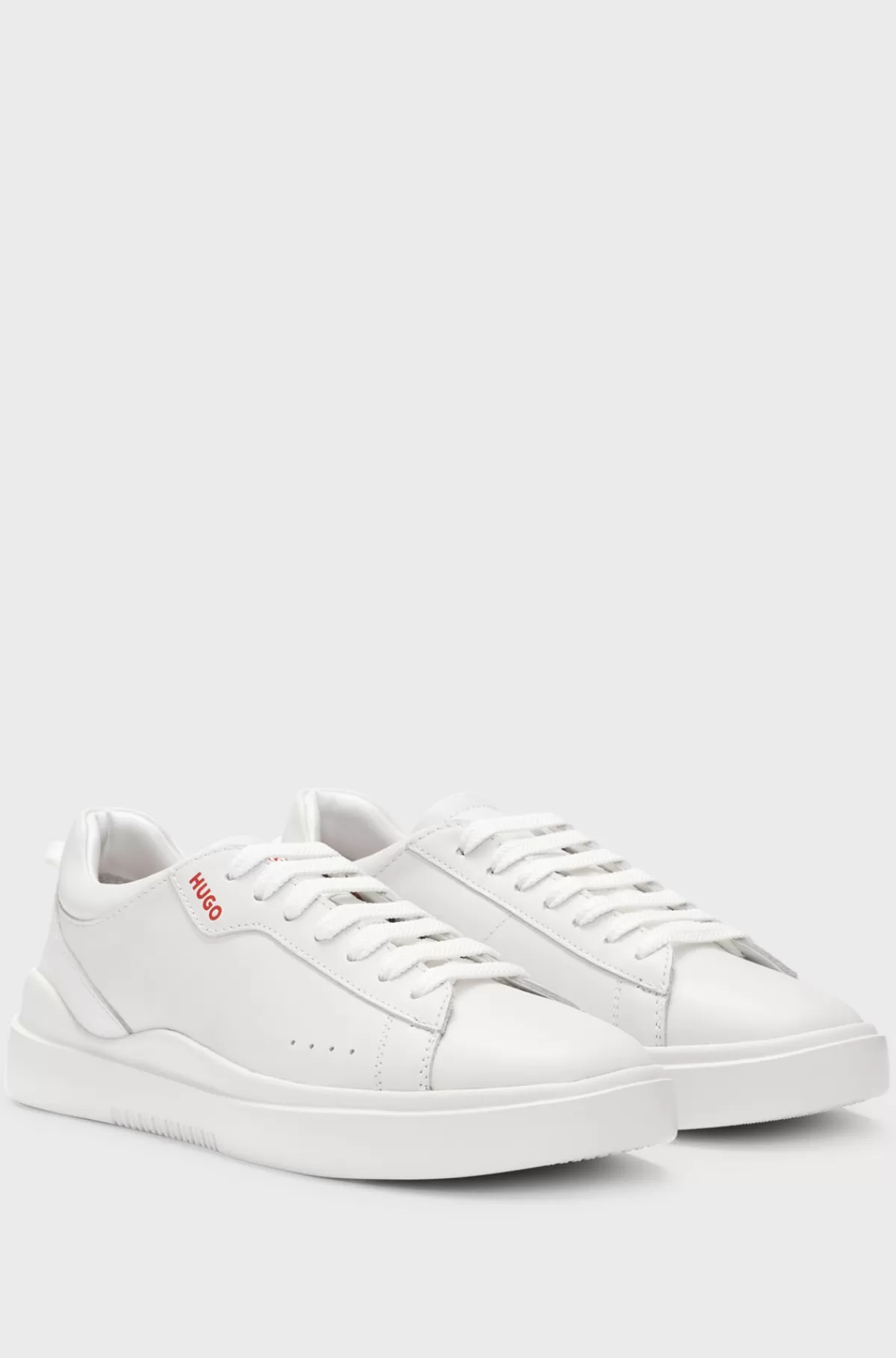 HUGO BOSS Kopsål-sneakers Med Snøre Og Læderoverdele Hvid New