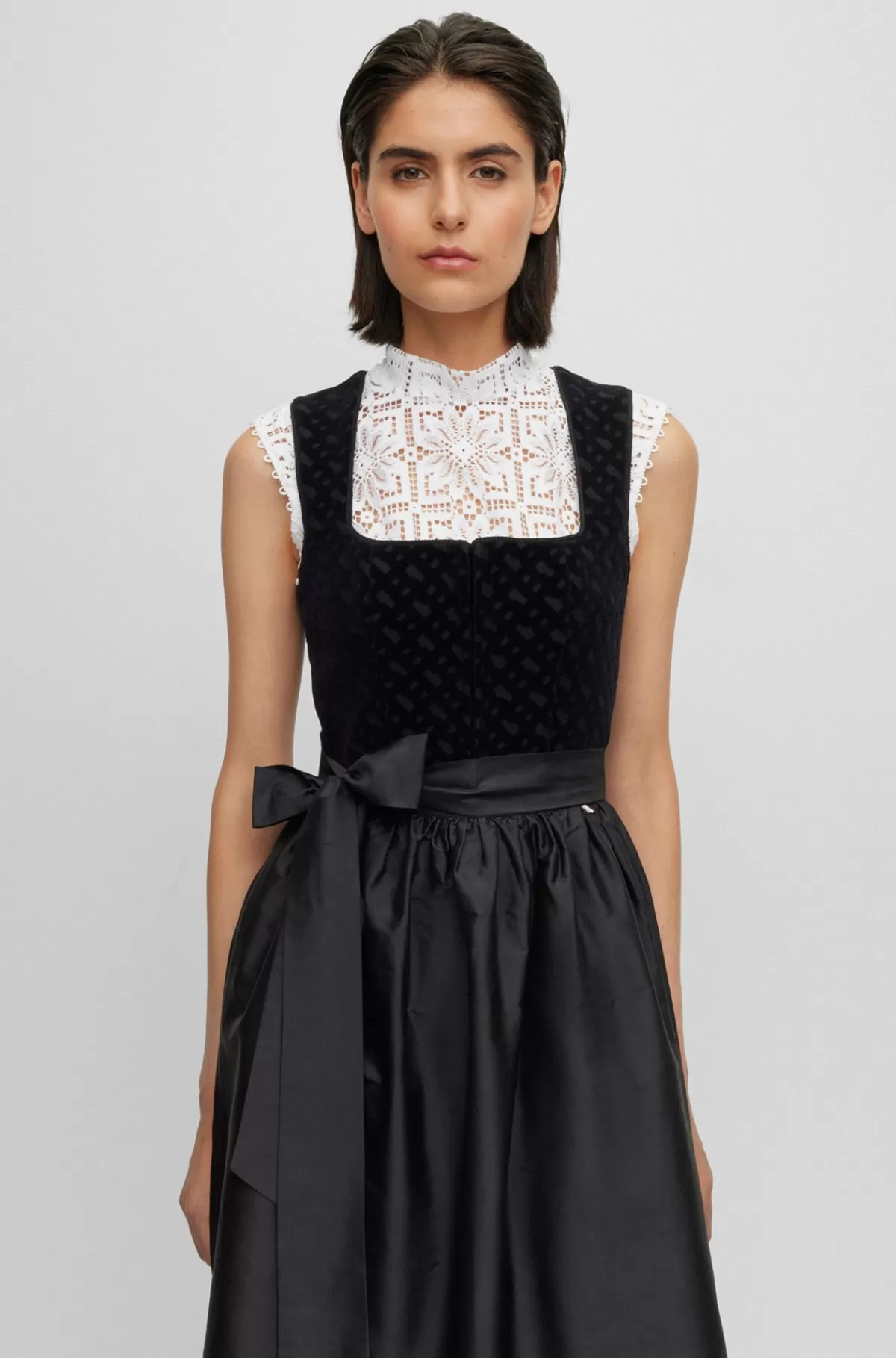 HUGO BOSS Kort BOSS X Kinga Mathe-skjorte I Blomstret Blondestof Hvid New