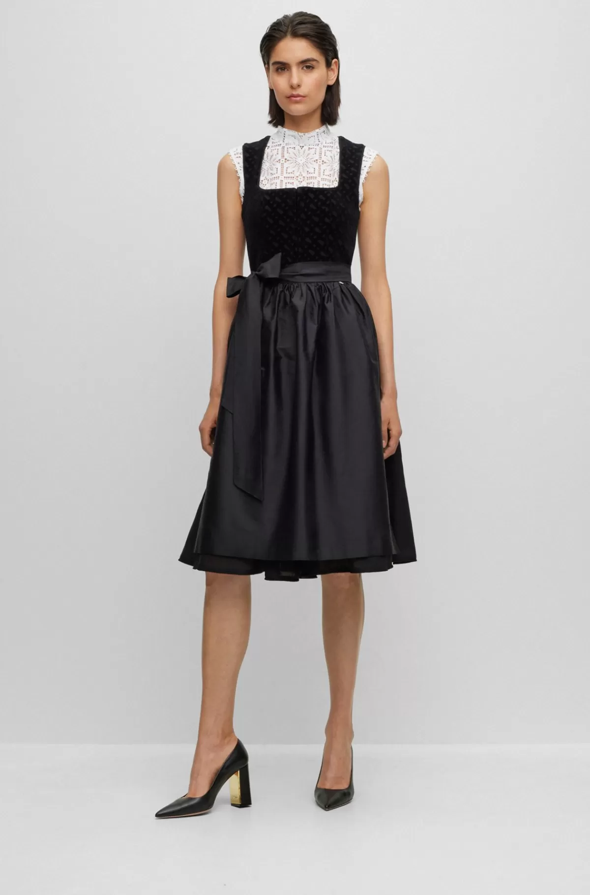 HUGO BOSS Kort BOSS X Kinga Mathe-skjorte I Blomstret Blondestof Hvid New