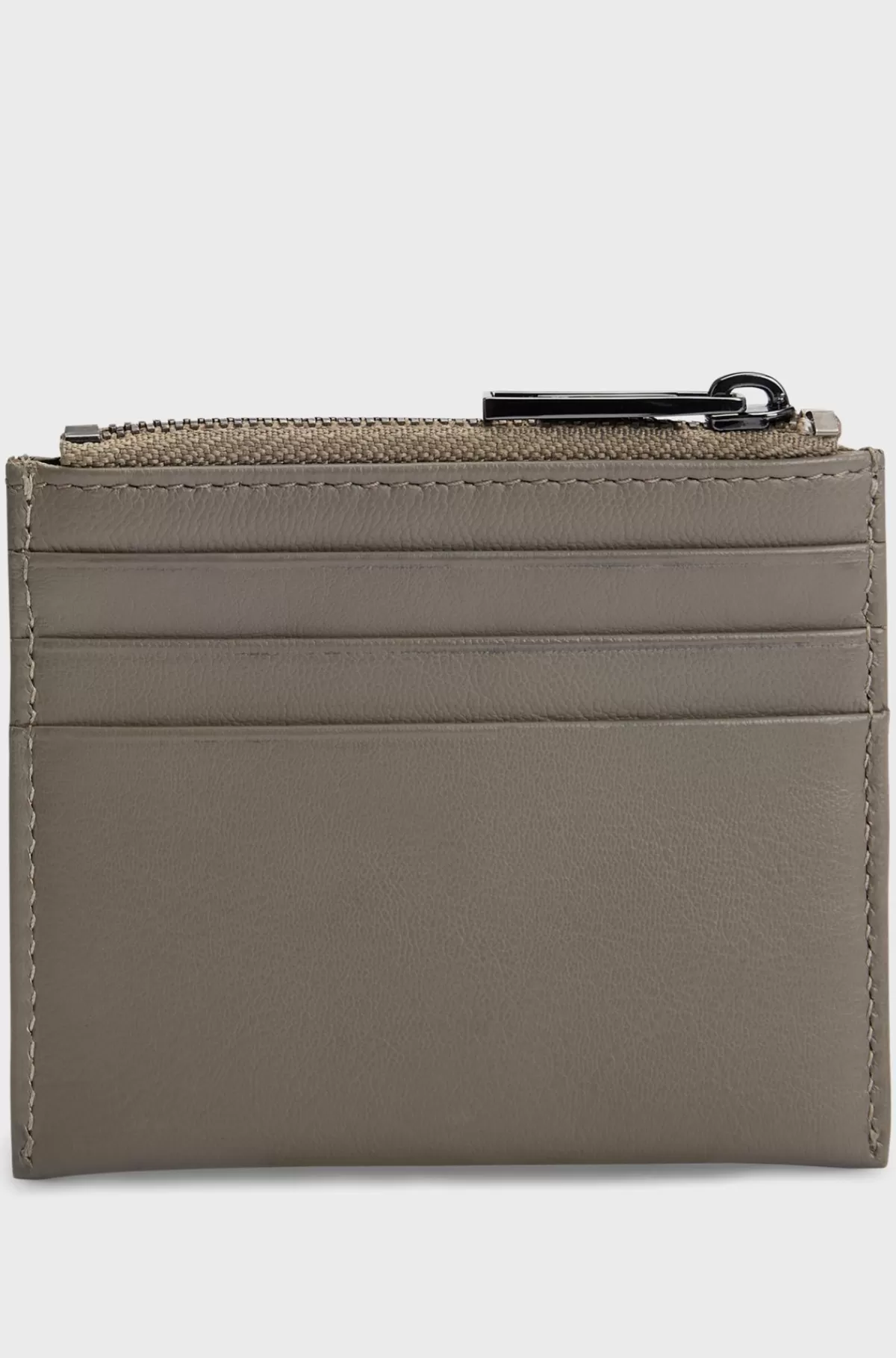 HUGO BOSS Kortholder I Mat Læder Med Dobbelt B-monogram Beige Best Sale