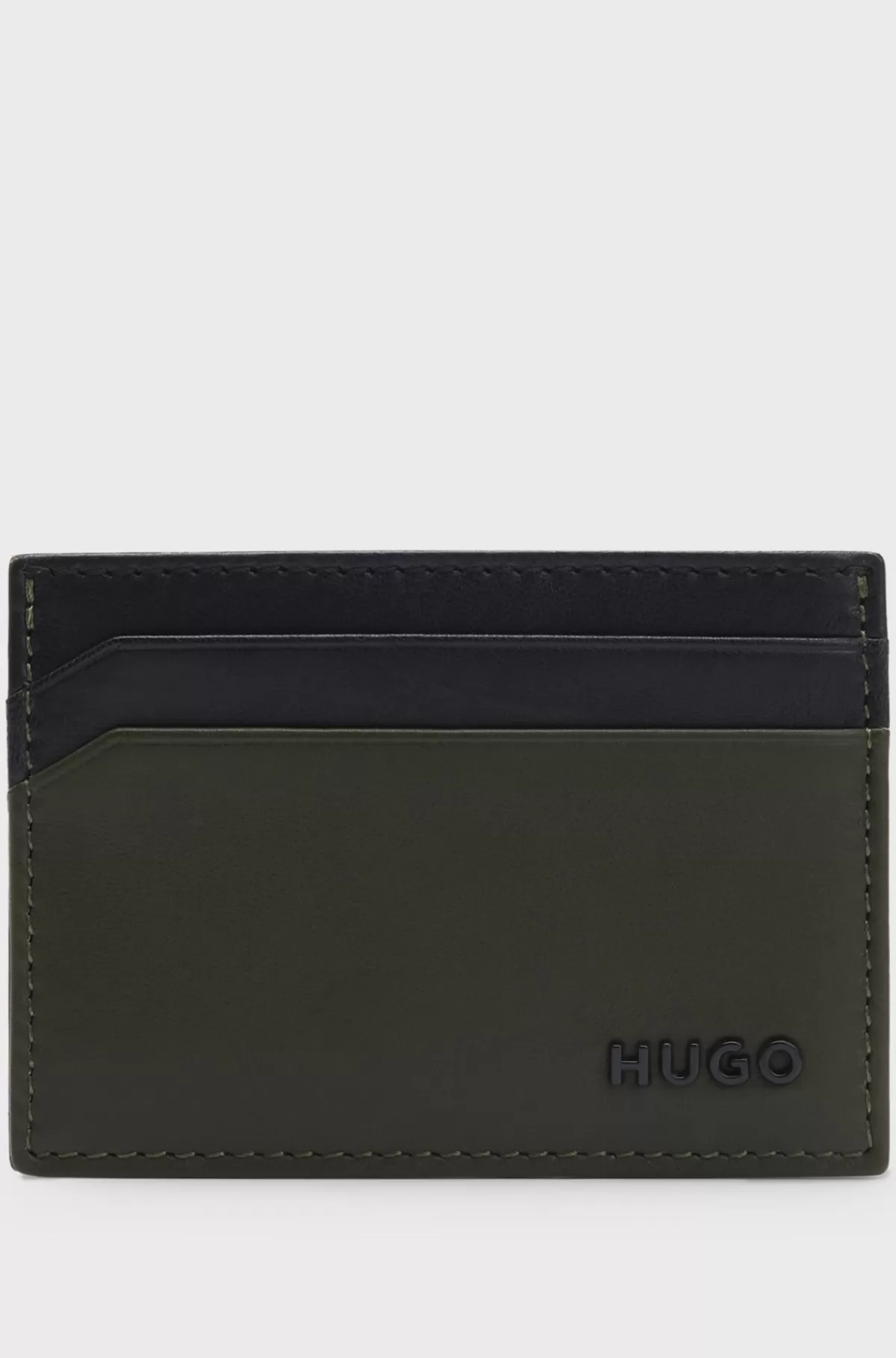 HUGO BOSS Kortholder I To Nuancer Af Læder Med Logobogstaver Sort Best Sale