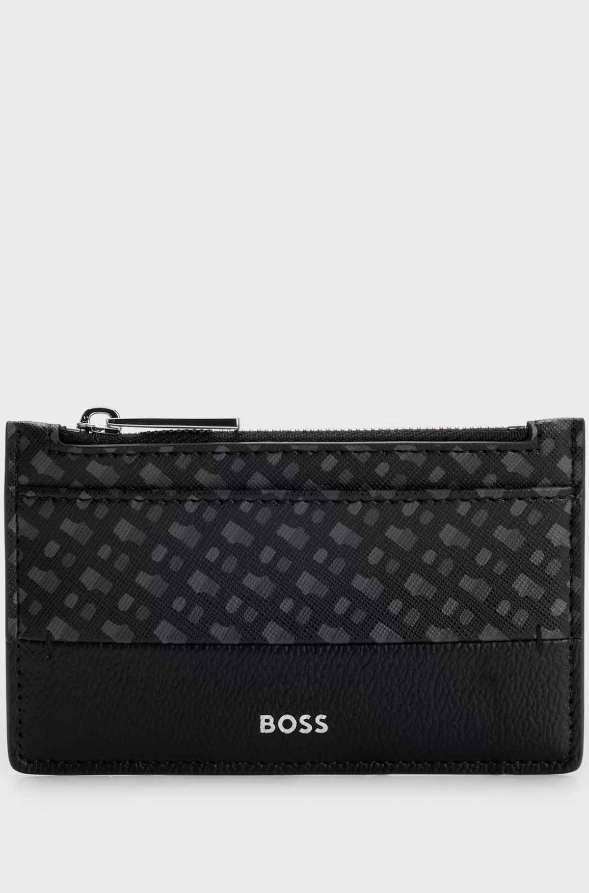 HUGO BOSS Kortholder Med Monogrampanel Og Møntlomme Med Lynlås Sort Flash Sale