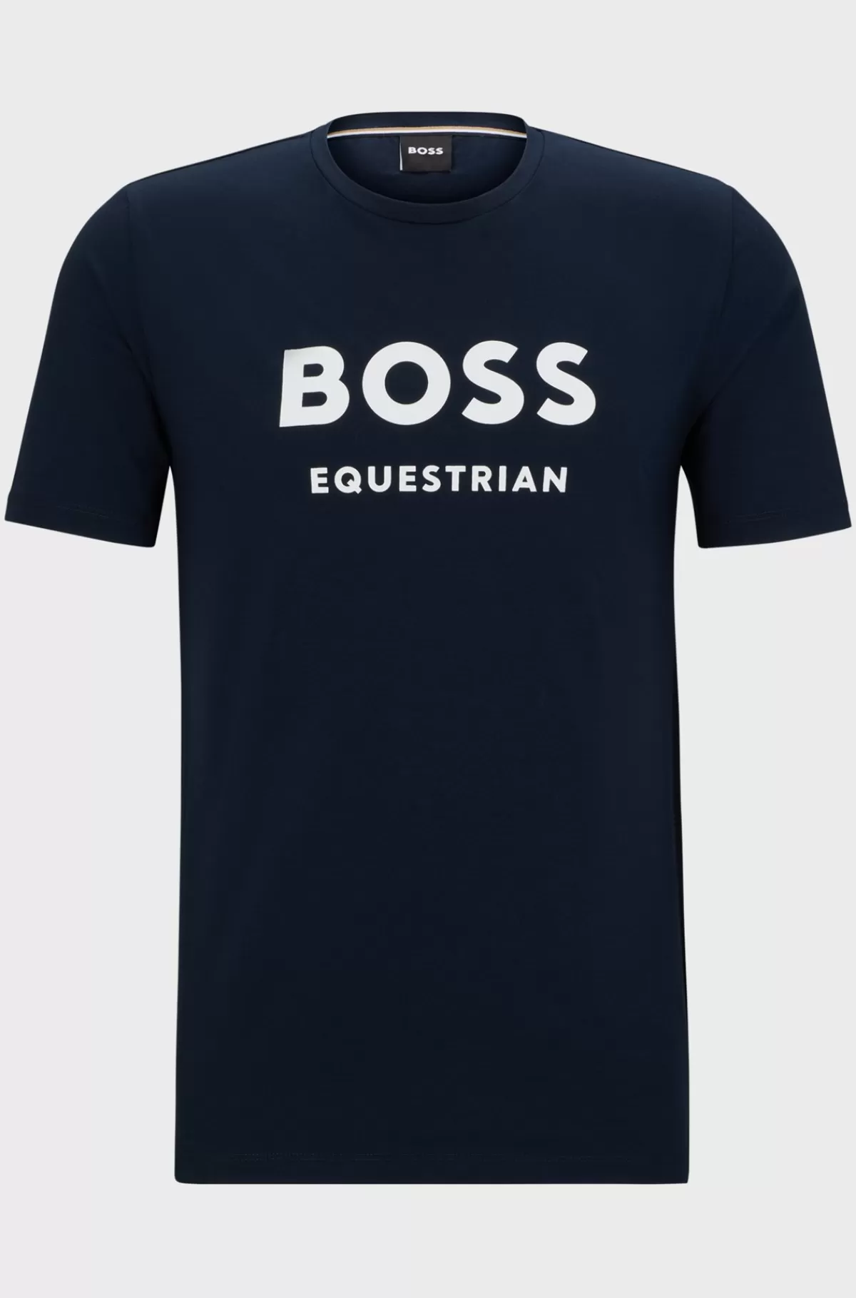 HUGO BOSS Kortærmet T-shirt Til Hestesport I Strækbomuld Med Logo Mørkeblå Flash Sale