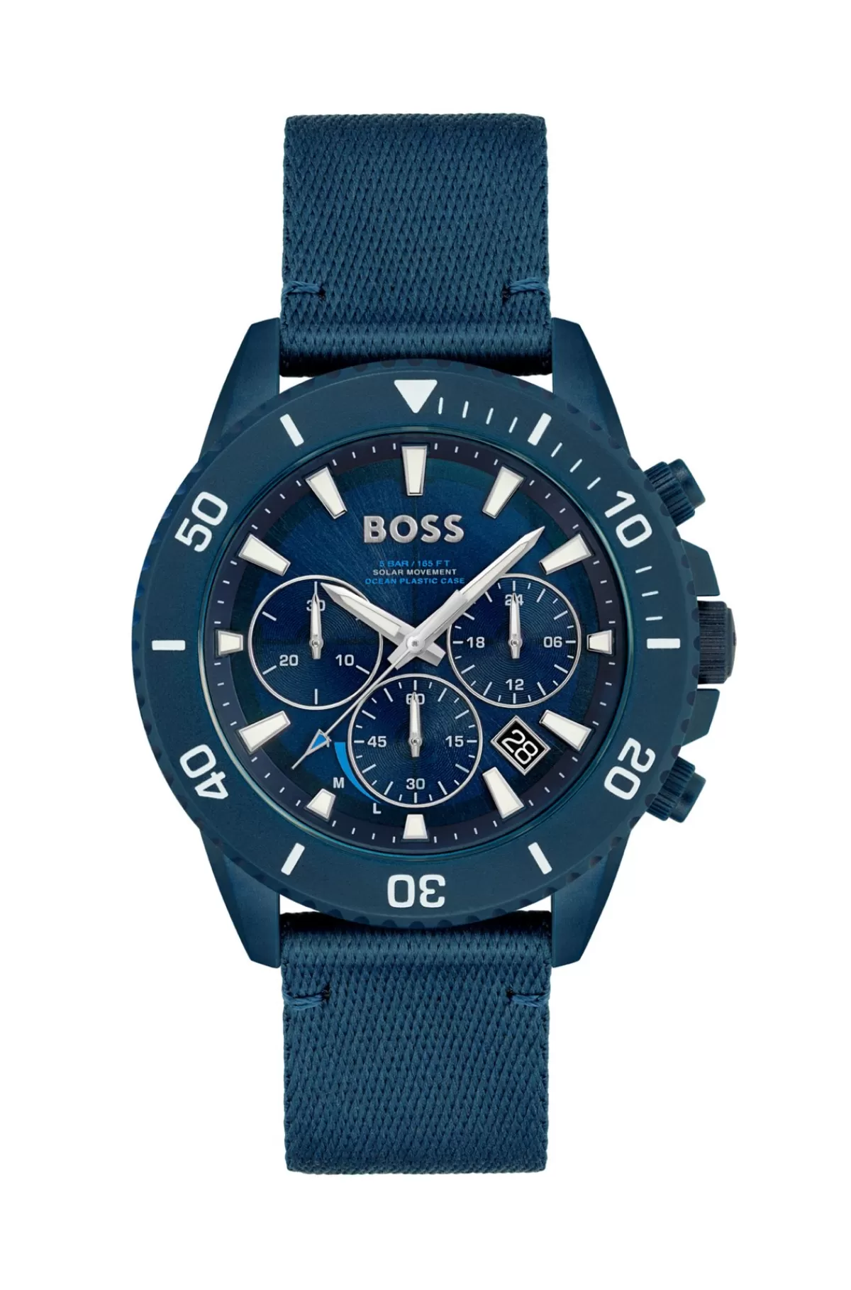HUGO BOSS Kronograf-ur Med Blå Urskive Og Stofrem Mørkeblå Cheap