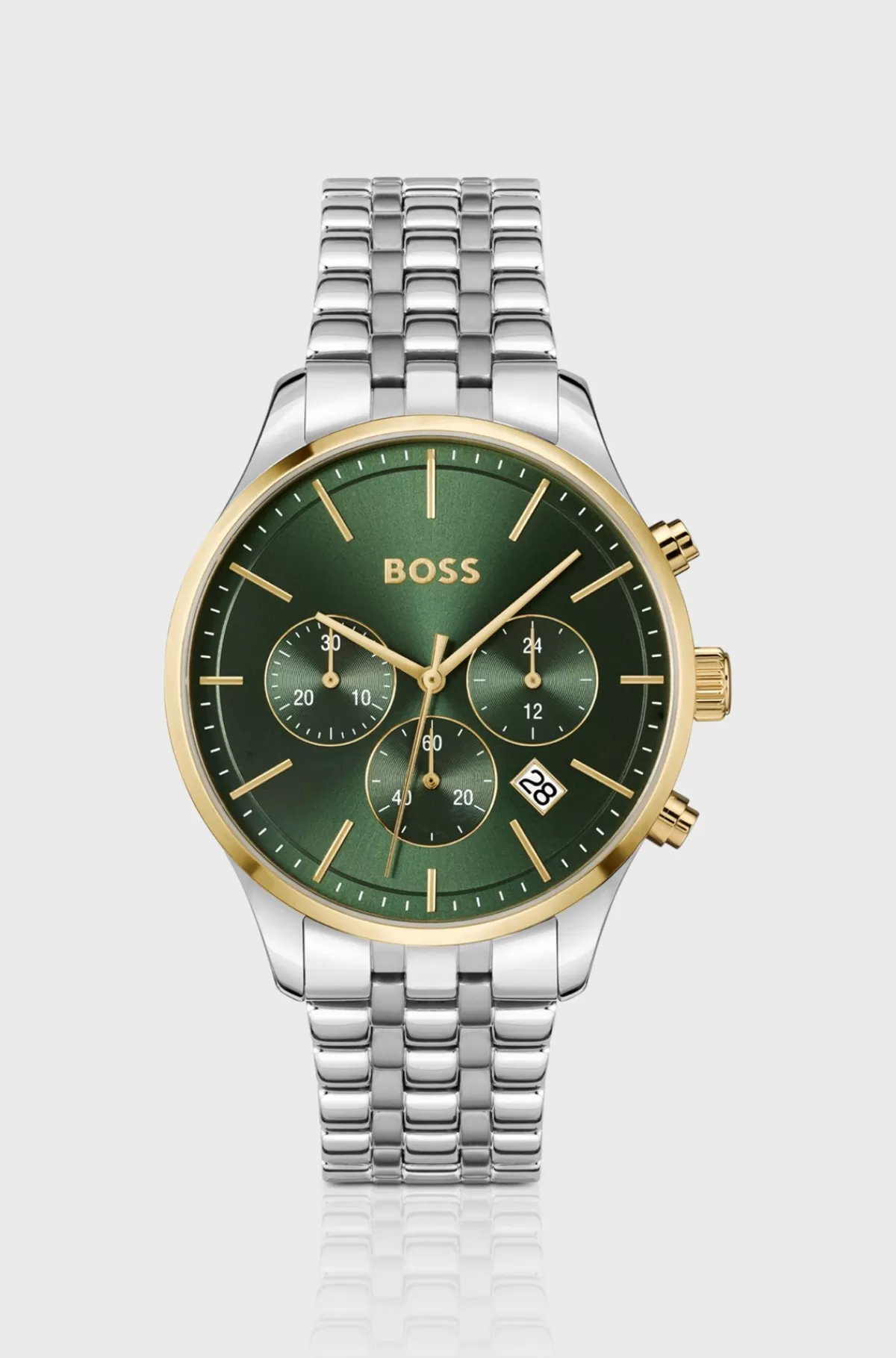 HUGO BOSS Kronograf-ur Med Urskive Og Lænkerem Grøn Discount