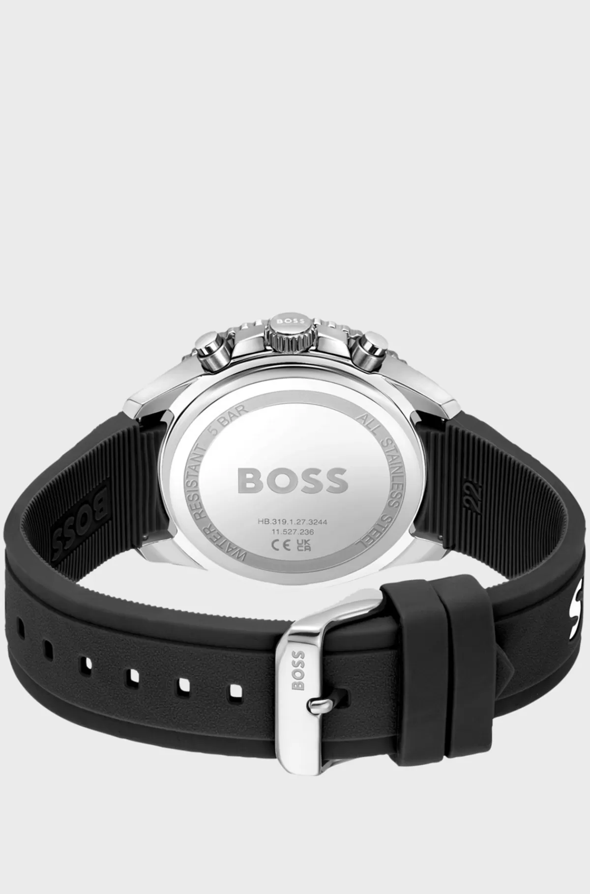 HUGO BOSS Kronograf-ur Med Urskive Og Silikonerem Sort Cheap