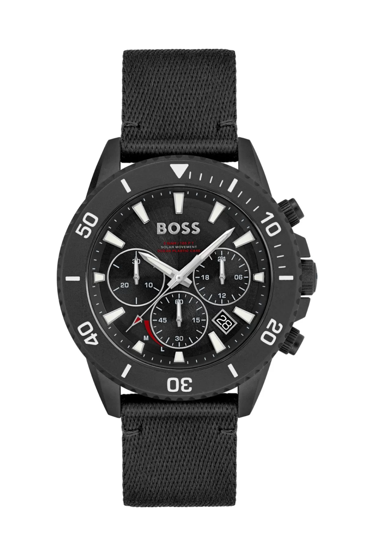 HUGO BOSS Kronograf-ur Med Urskive Og Stofrem Sort Discount