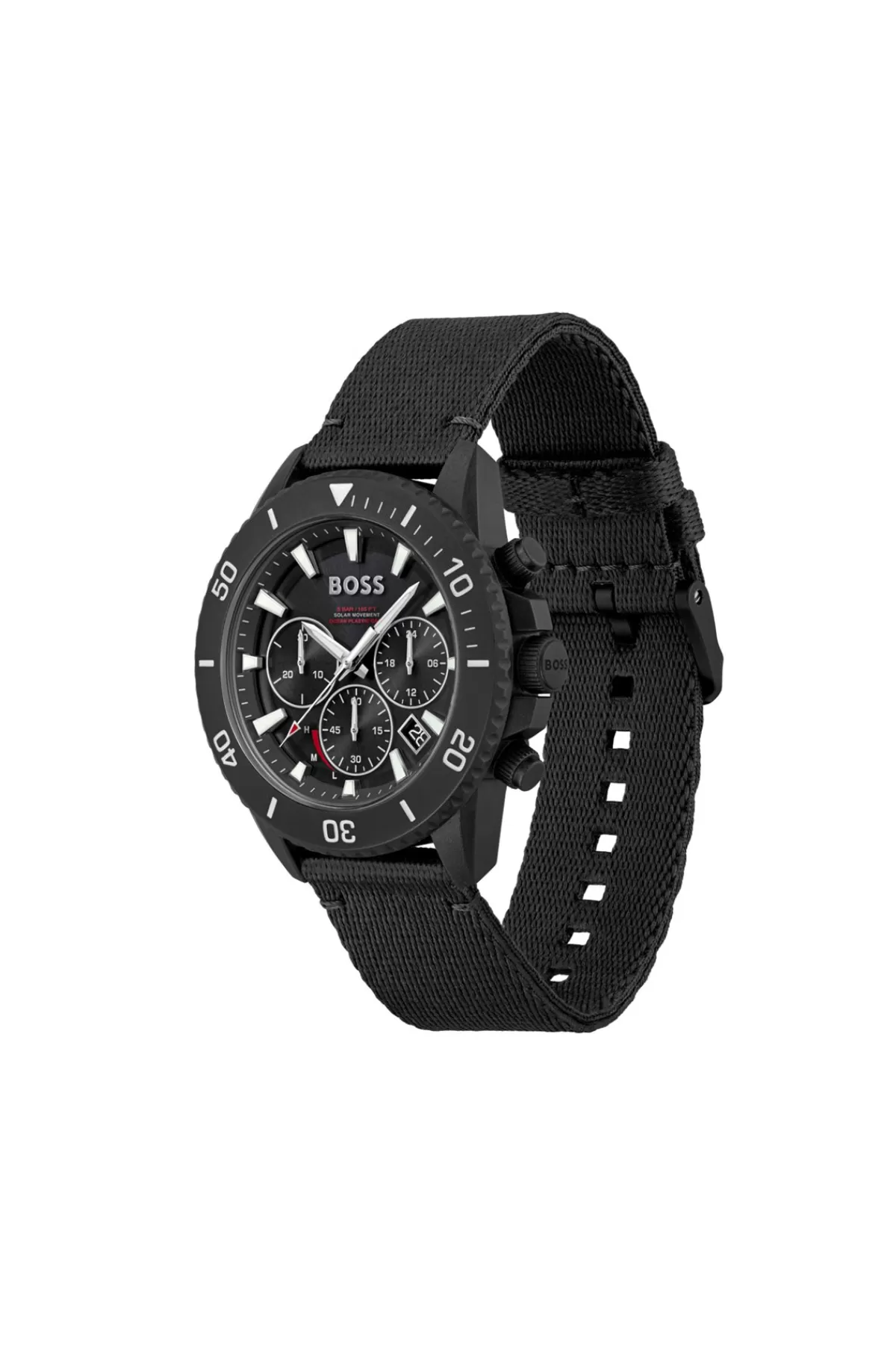 HUGO BOSS Kronograf-ur Med Urskive Og Stofrem Sort Discount