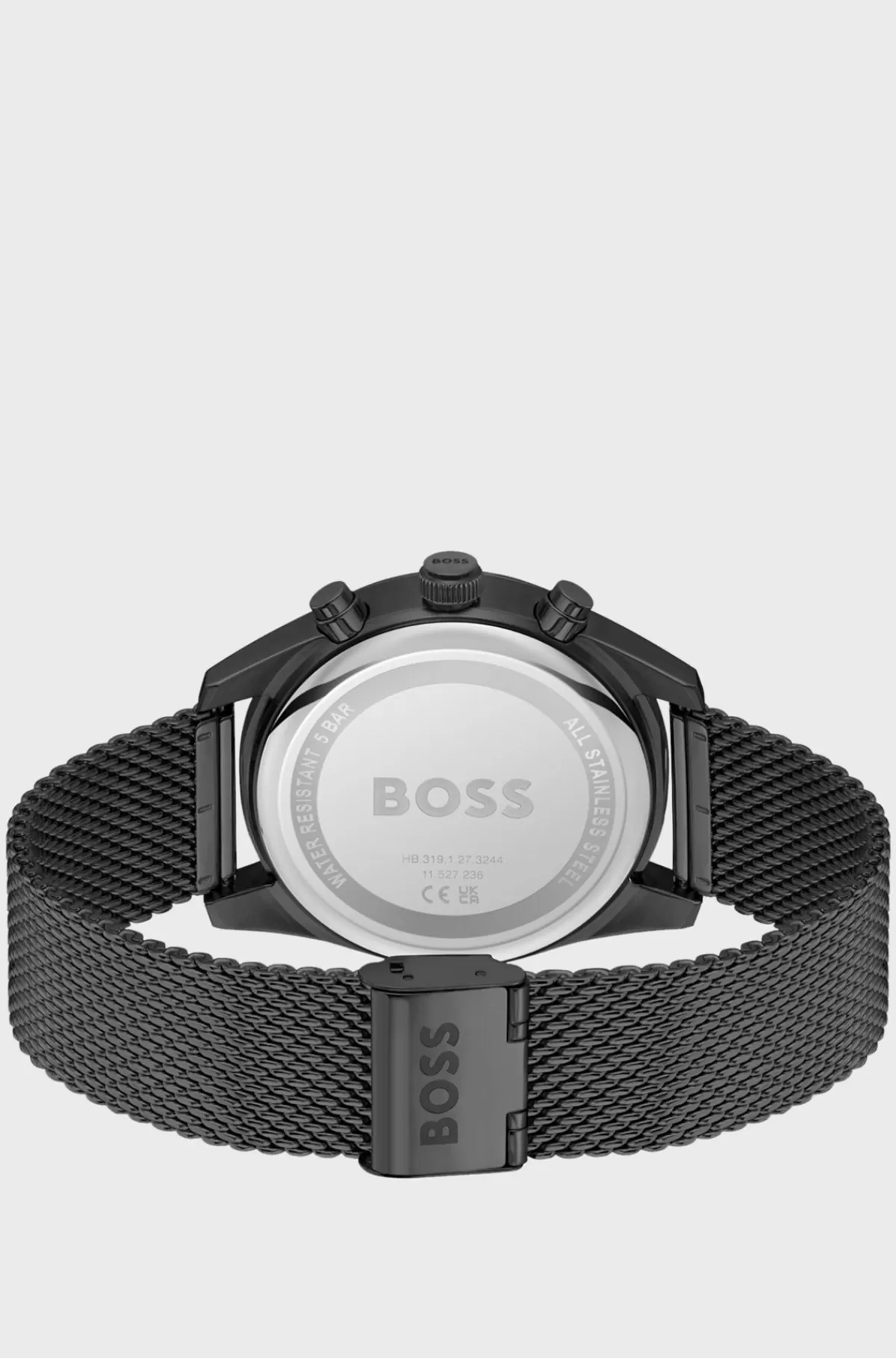 HUGO BOSS Kronograf-ur Med Tone-i-tone Urskive Og Meshrem Sort Store