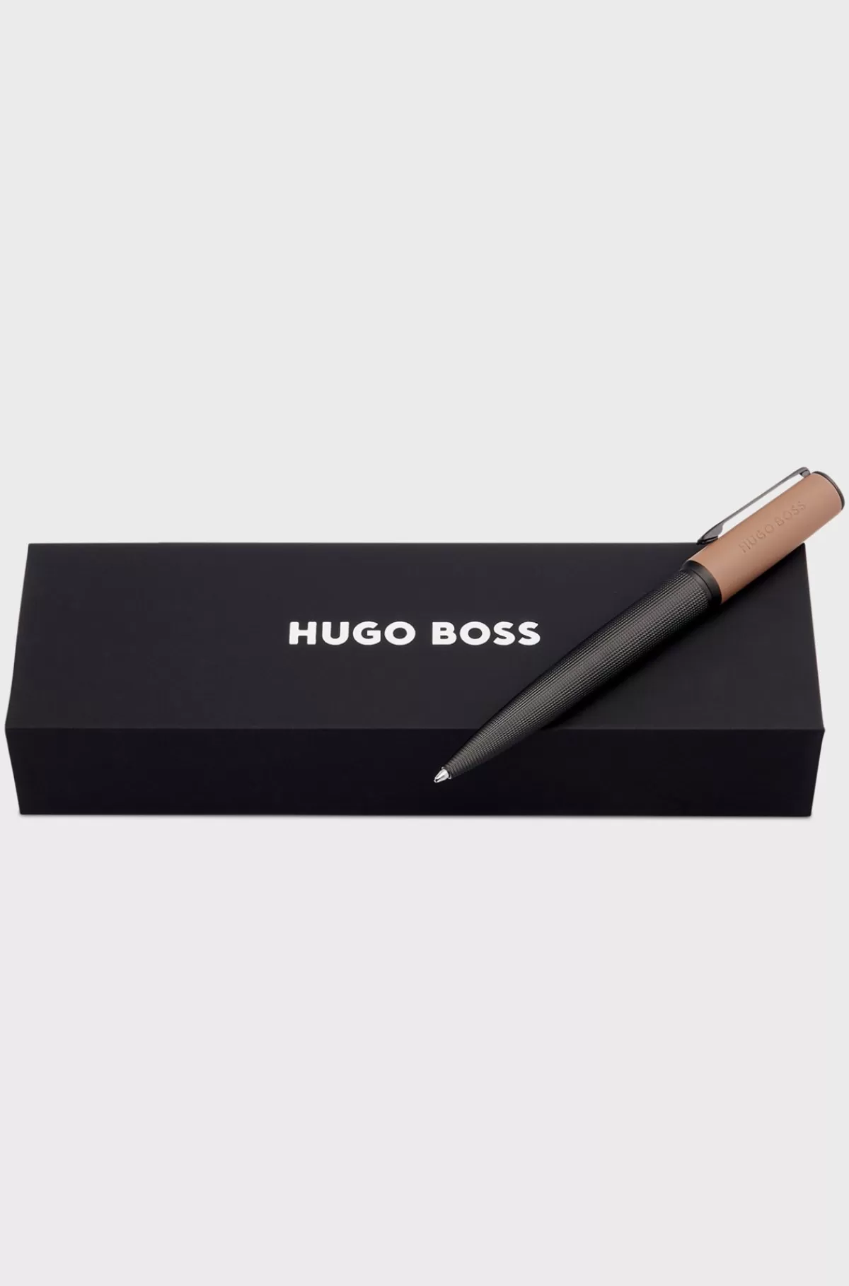 HUGO BOSS Kuglepen Med Flere Teksturer Og Brandet Camel-arvet Hætte Sort Outlet
